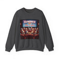 Crewneck Sweatshirt — "Summer Chillin' at Movies" Vintage Cinema Puppy Theater Design