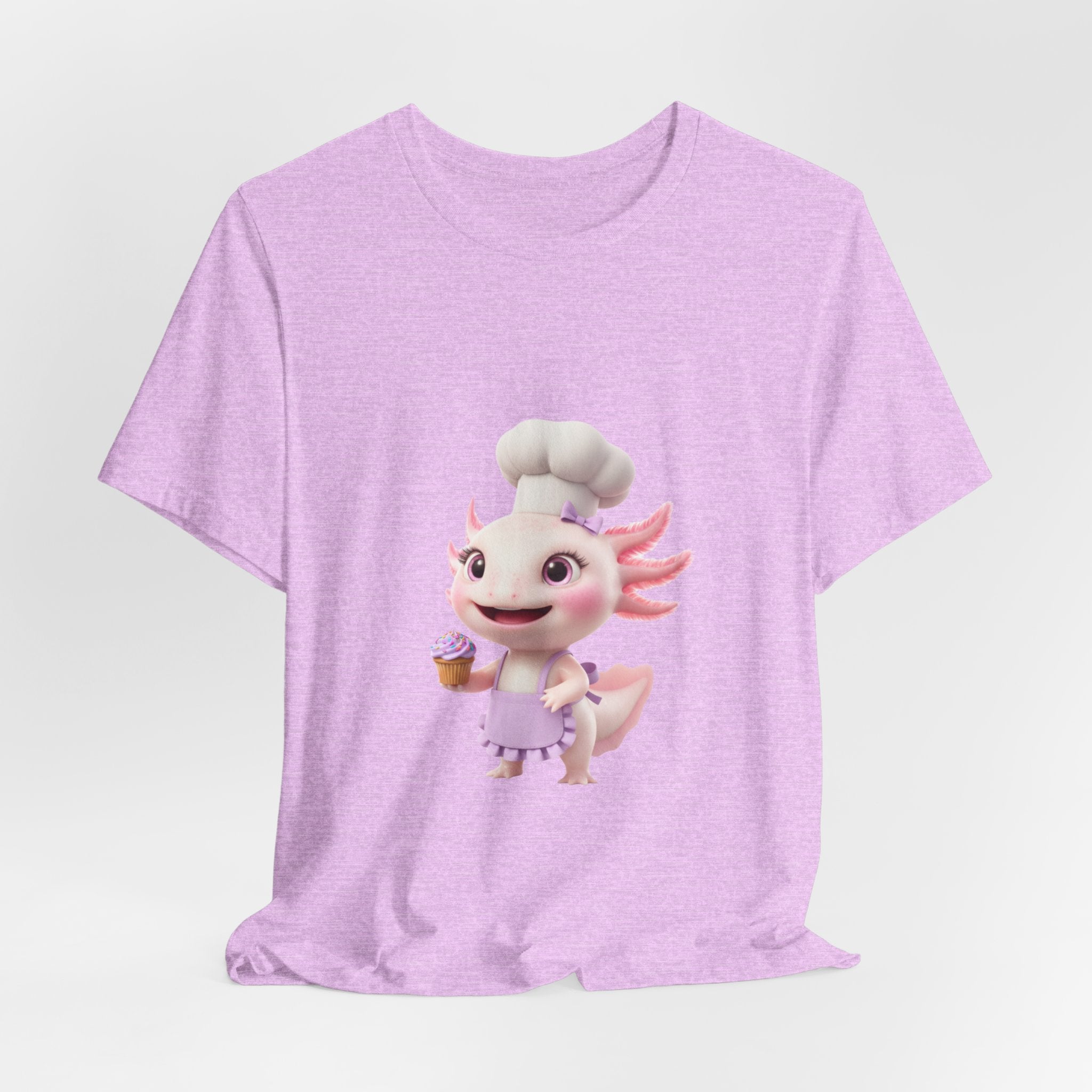Axolotl Chef Girl T-Shirt — Cute Baking Cartoon Tee for Kids & Fans