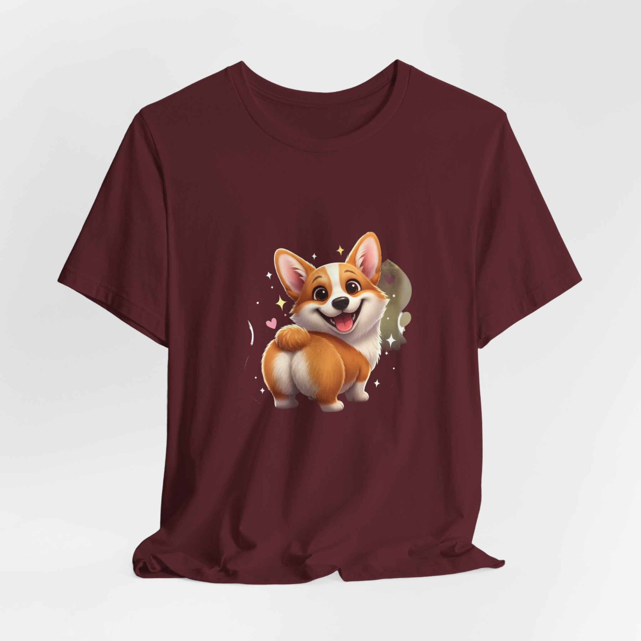 Cute Smiling Corgi T-Shirt — Adorable Cartoon Dog Tee for Pet Lovers