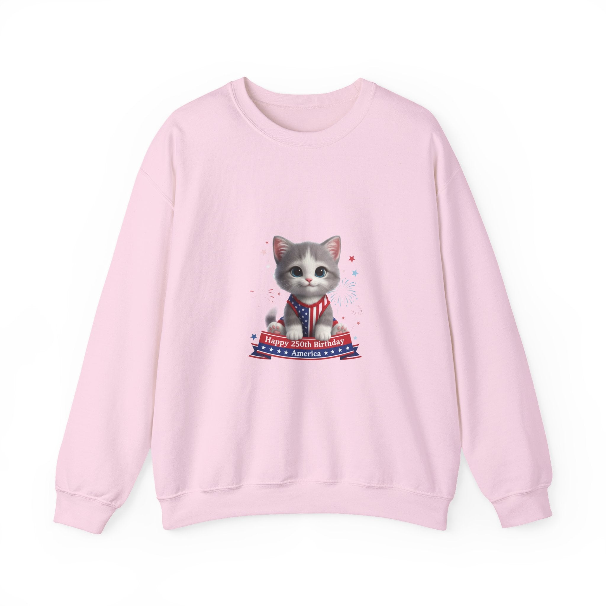 Patriotic Kitten Crewneck Sweatshirt – Cute 4th of July Cat Design
