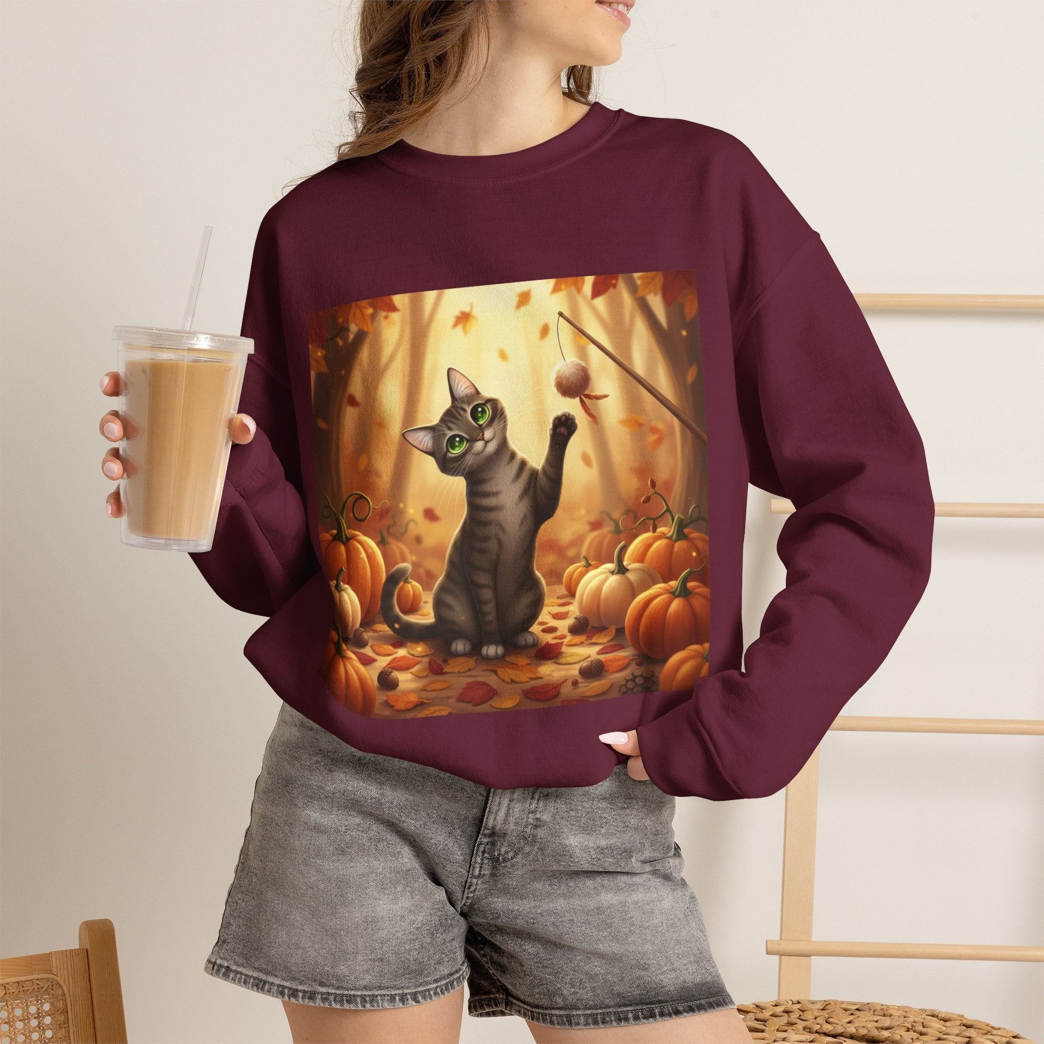 Autumn Pumpkin Patch Cat Sweatshirt