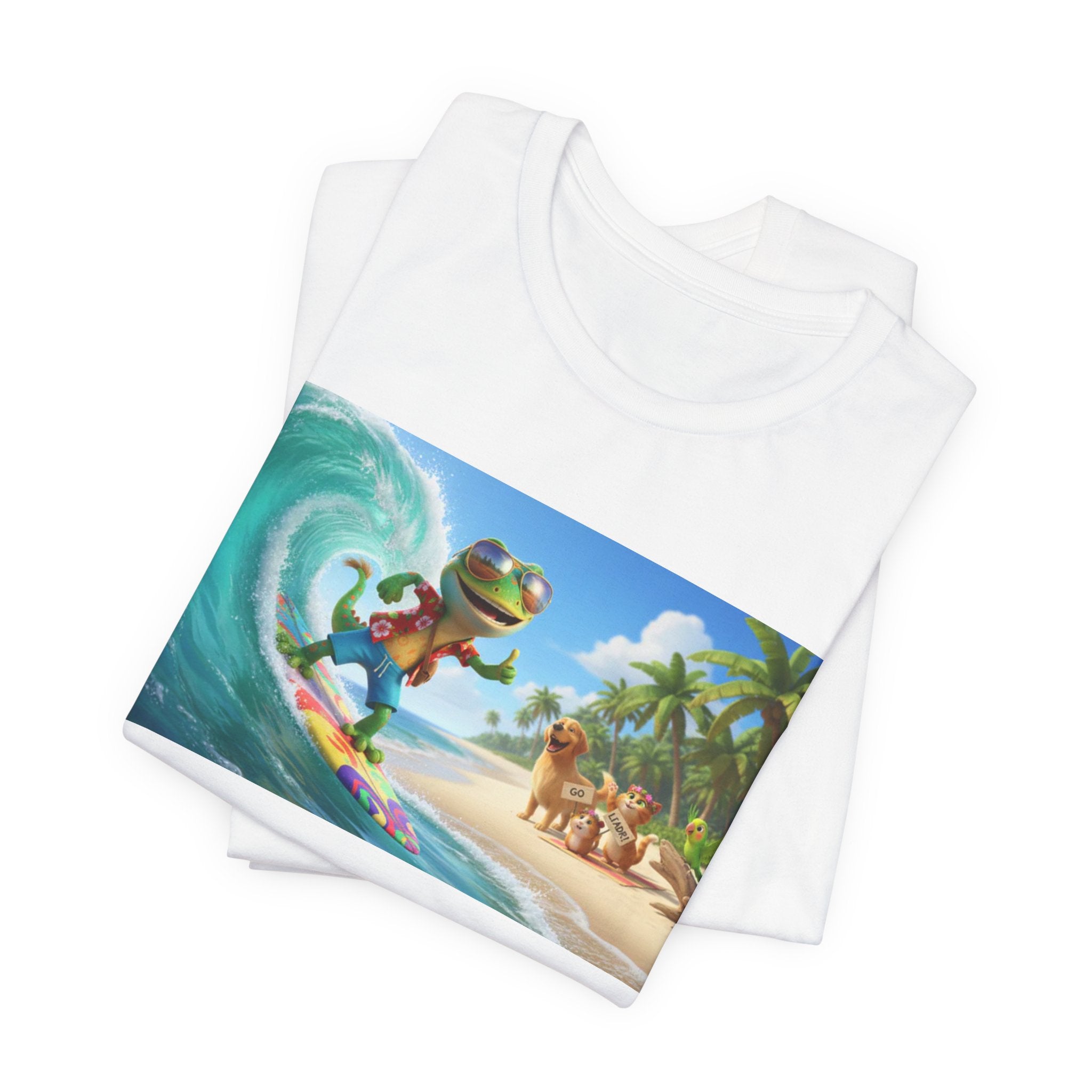 Lizard Surfing Beach T-Shirt – Tropical Wave Surfing Design