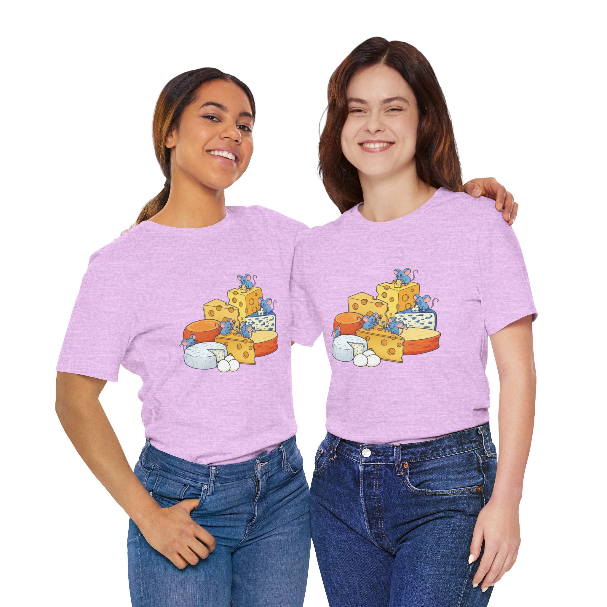 Cheese Platter T-Shirt — Cute Mice & Assorted Cheeses Tee