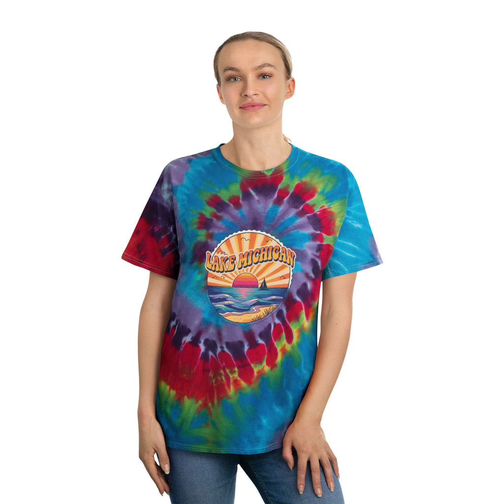 Lake Michigan Pastel Spiral Tie-Dye Tee