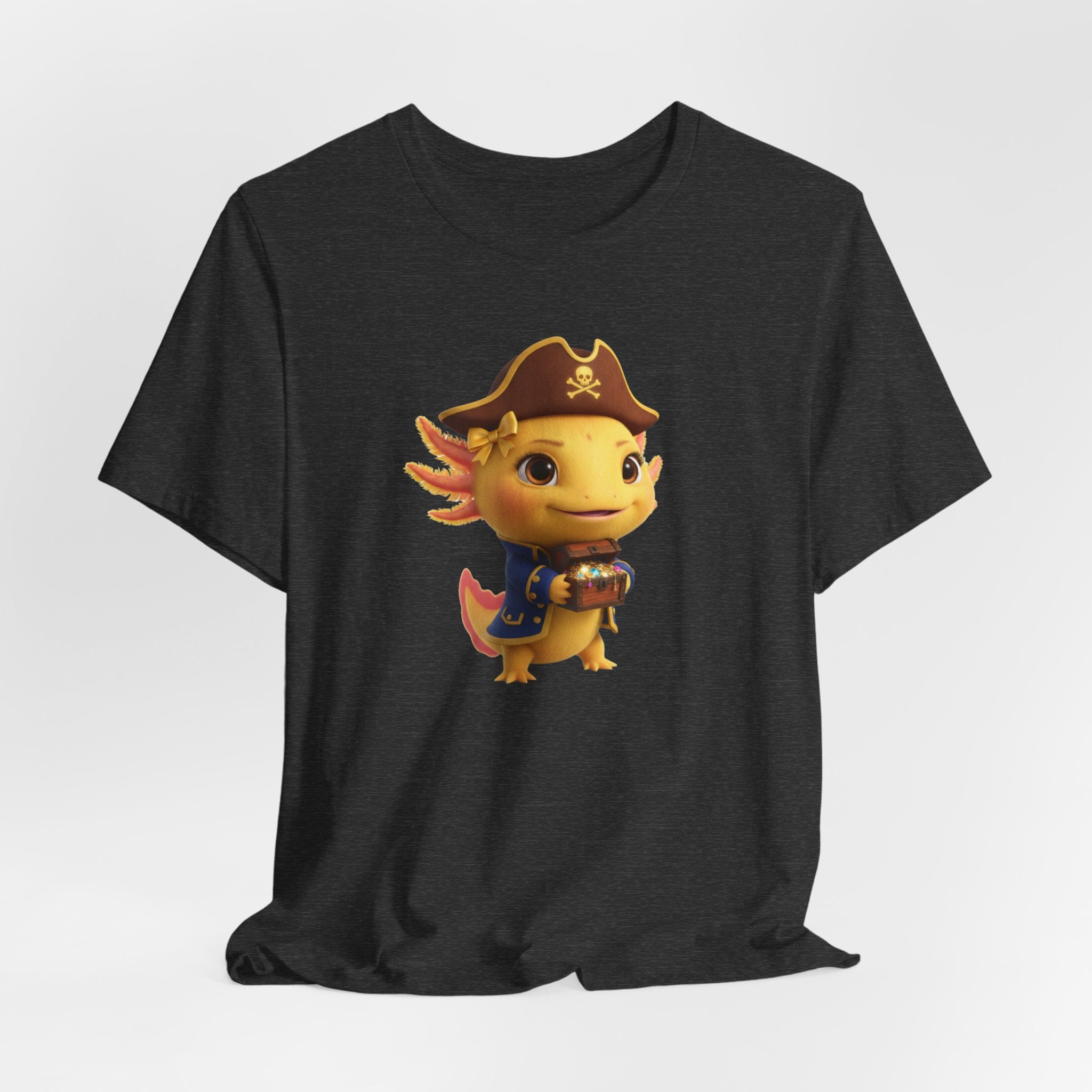 Axolotl Pirate Girl Tee — Cute Pirate Axolotl Graphic T-Shirt for Kids & Fans