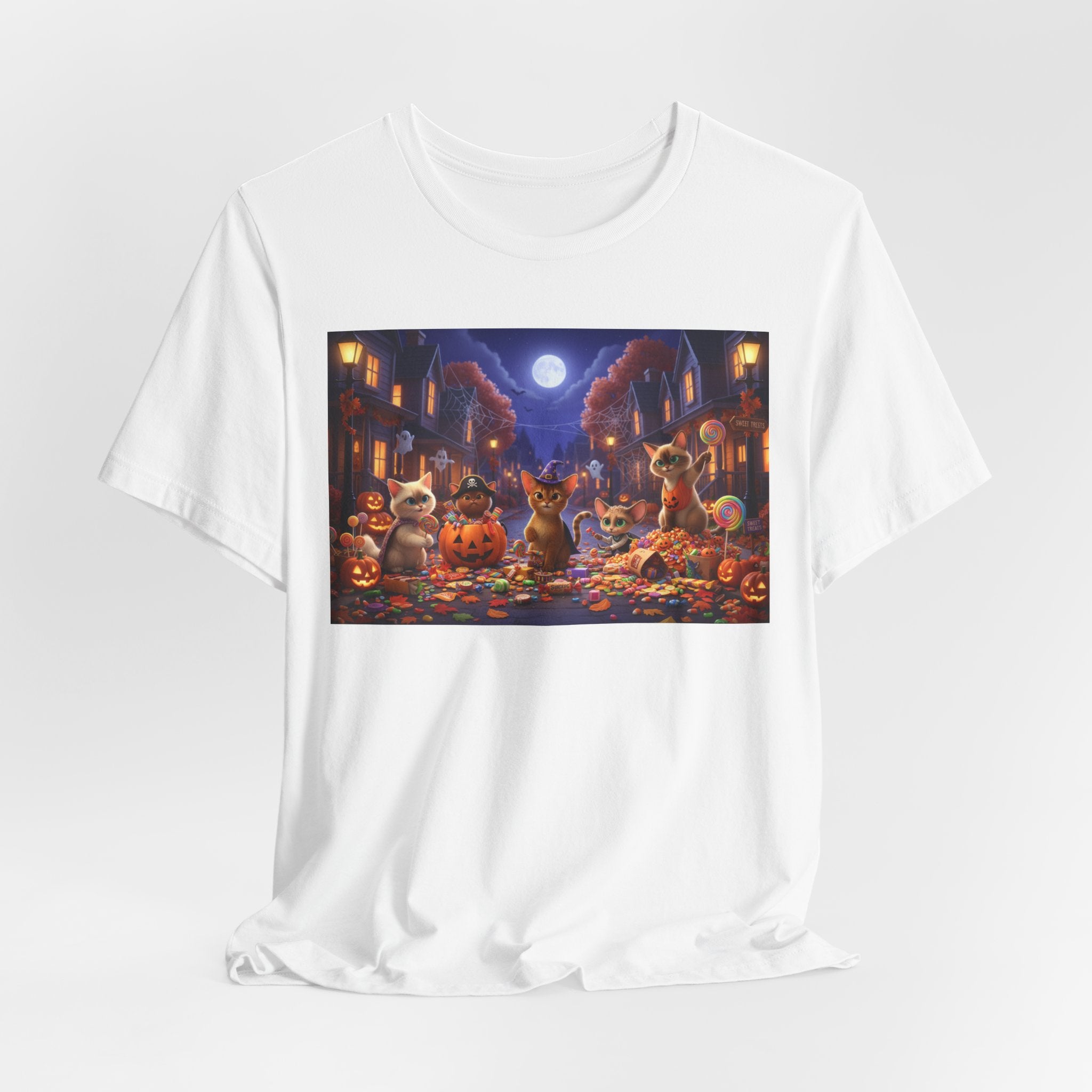 Cats Halloween Night & Pumpkins T-Shirt