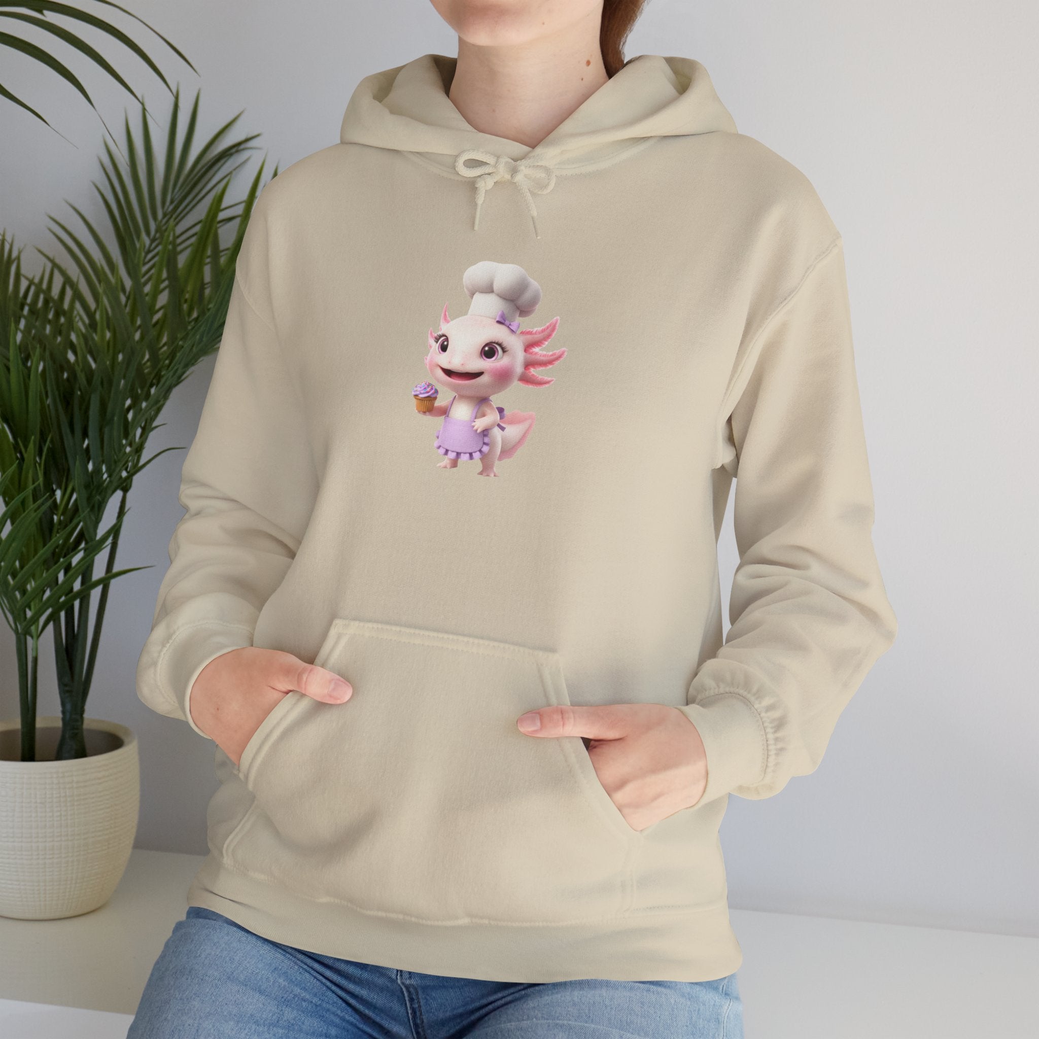 Axolotl  Chef GirlHoodie – Adorable Axolotl Graphic Sweatshirt