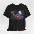 Cats Halloween Ghost & Cats Tee — Trick-or-Treat Night Graphic T-Shirt