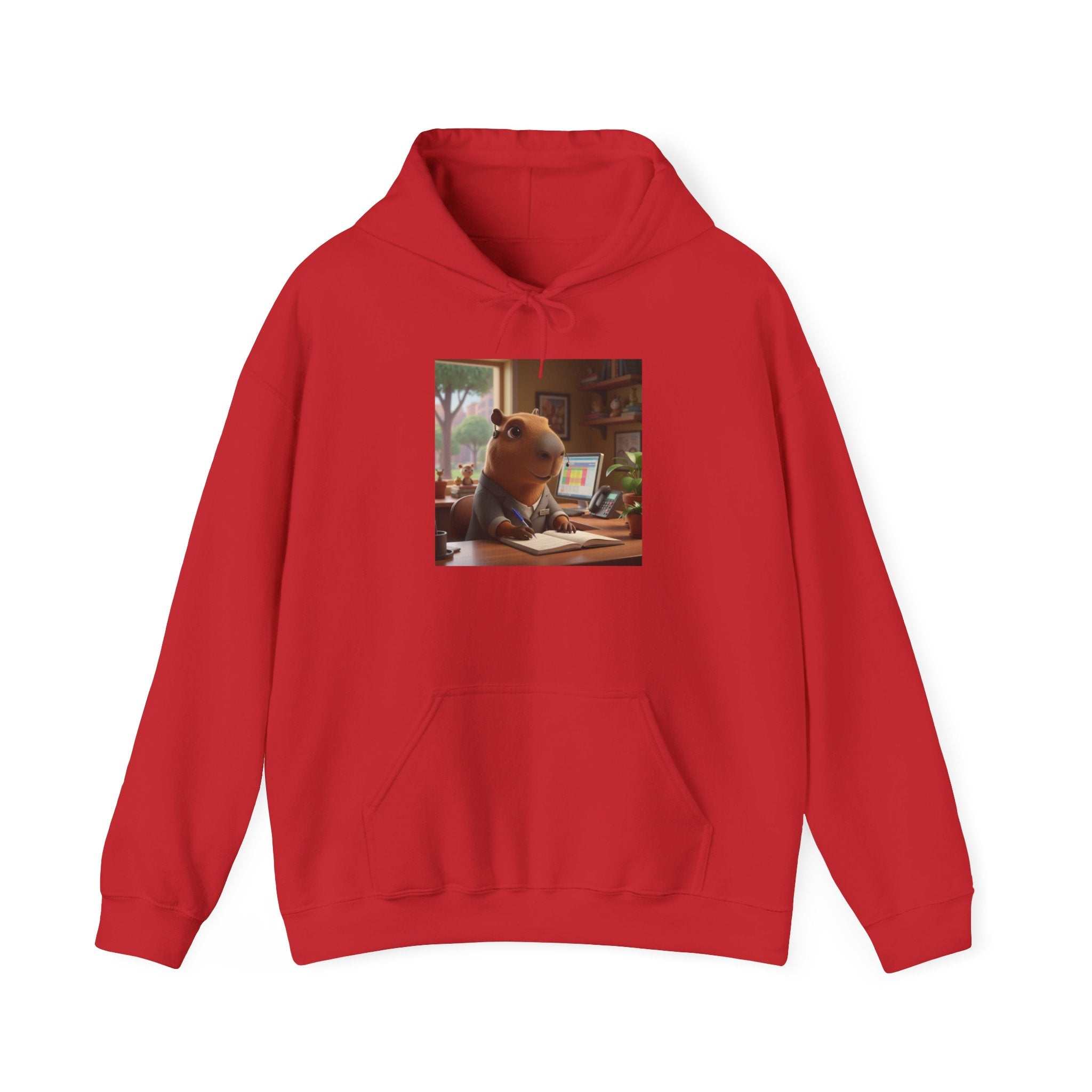 Capybara in the Office  Reading Hoodie — Cute Study Vibes Sweatshirt