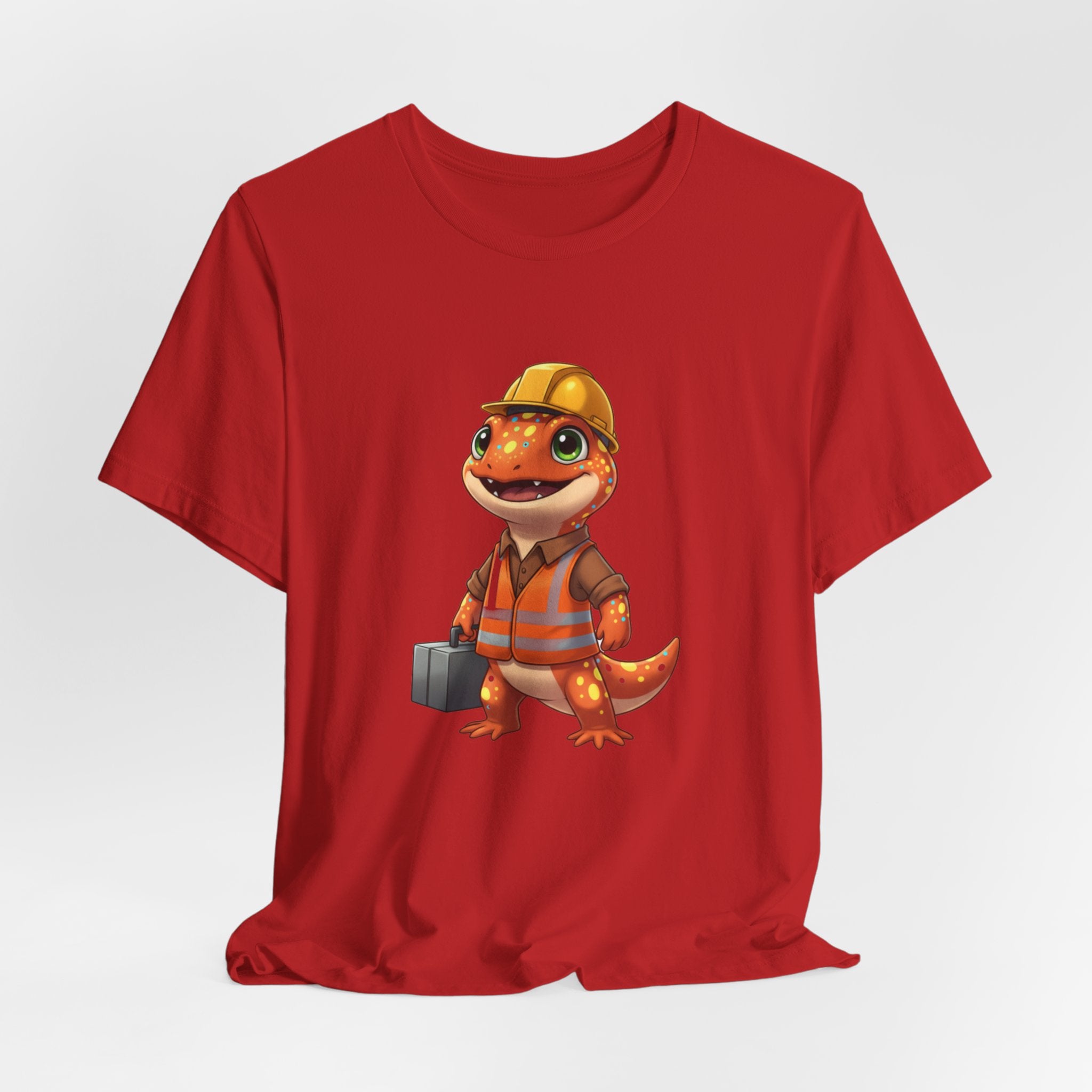 Salamander Construction T‑Shirt — Cute Salamander in Hard Hat Tee
