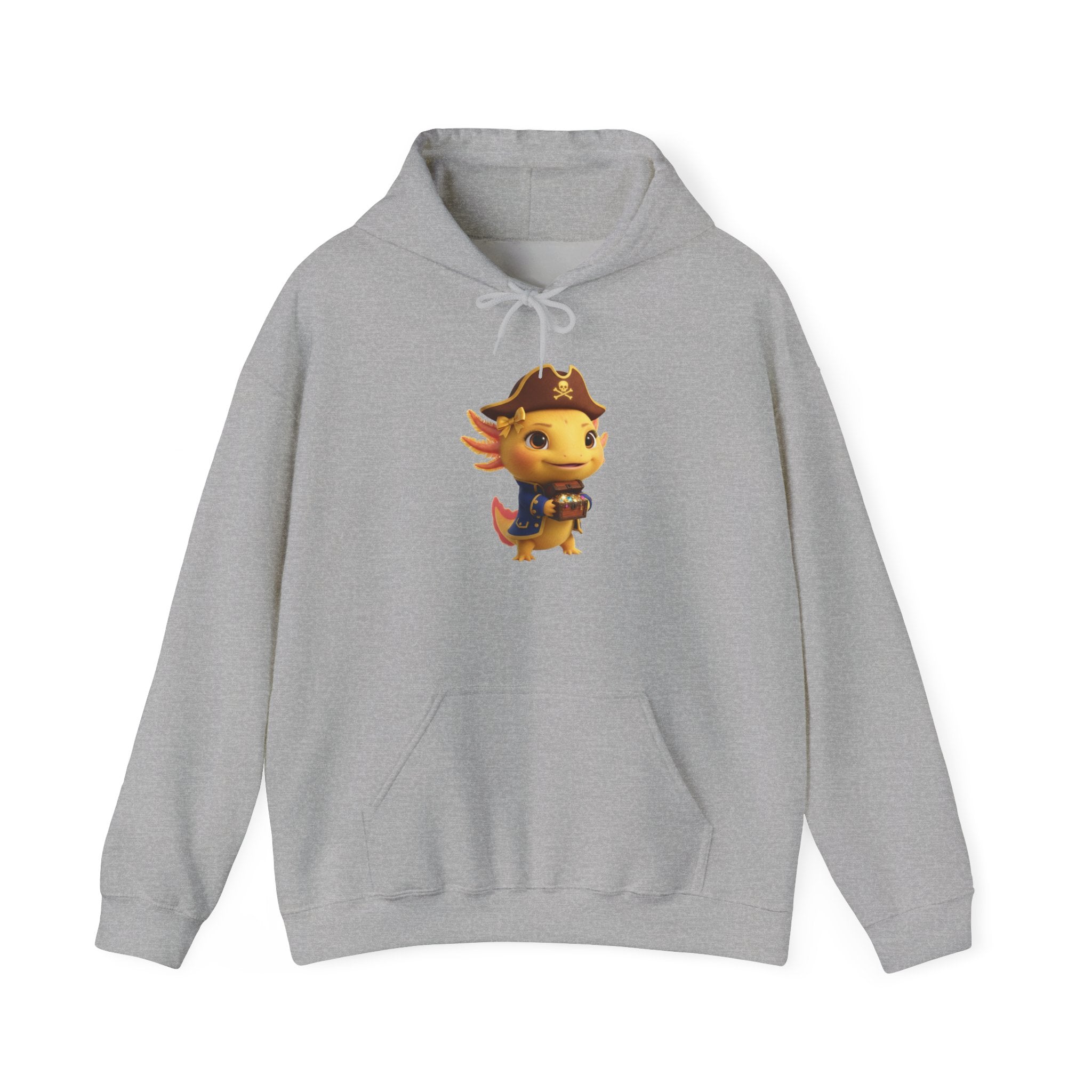 Axolotl Pirate Girl Hoodie — Cute Cartoon Pirate Axolotl Sweatshirt
