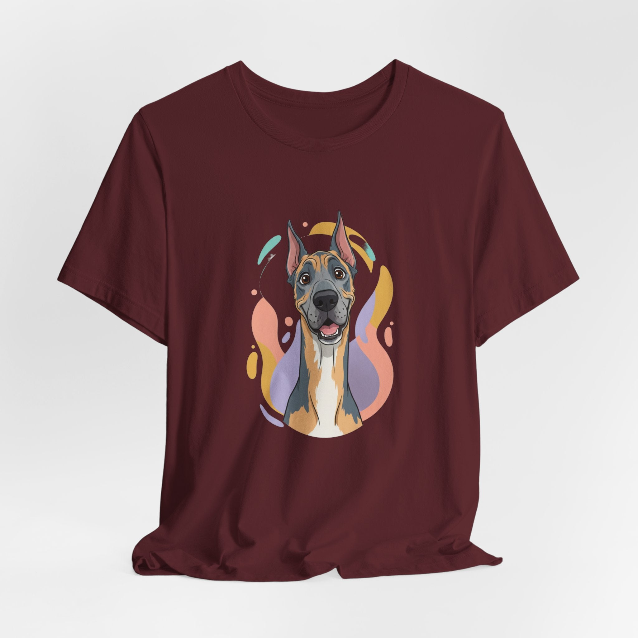 Great Dane Portrait Tee — Colorful Modern Dog Illustration T‑Shirt