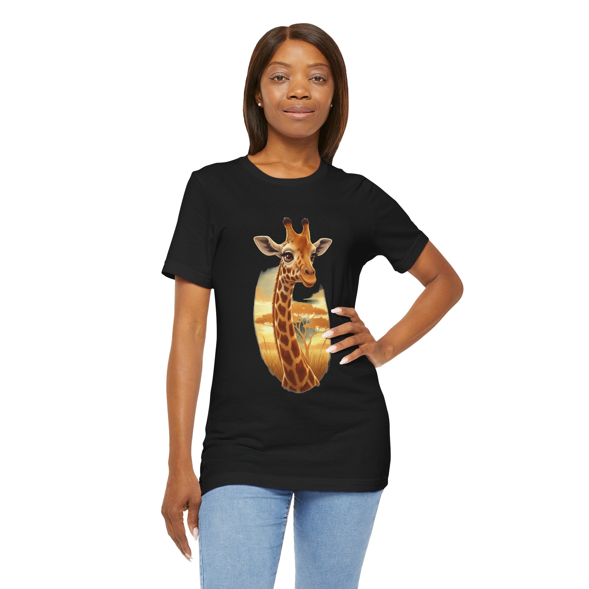 Giraffe Sunset Tee - Safari Wildlife Graphic T-Shirt