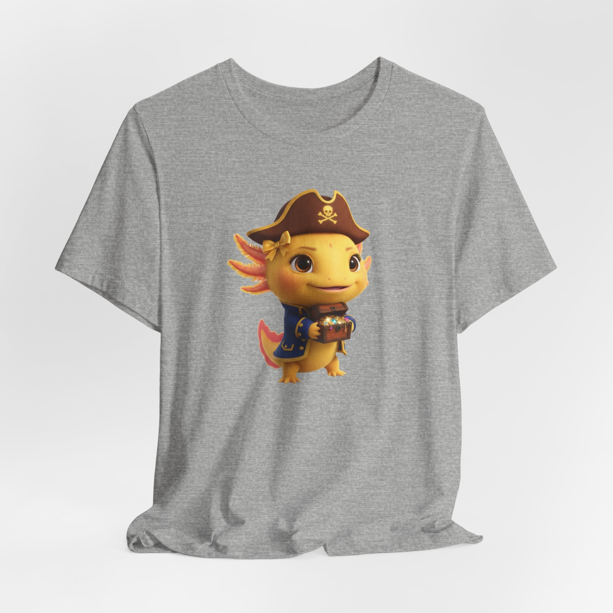 Axolotl Pirate Girl Tee — Cute Pirate Axolotl Graphic T-Shirt for Kids & Fans