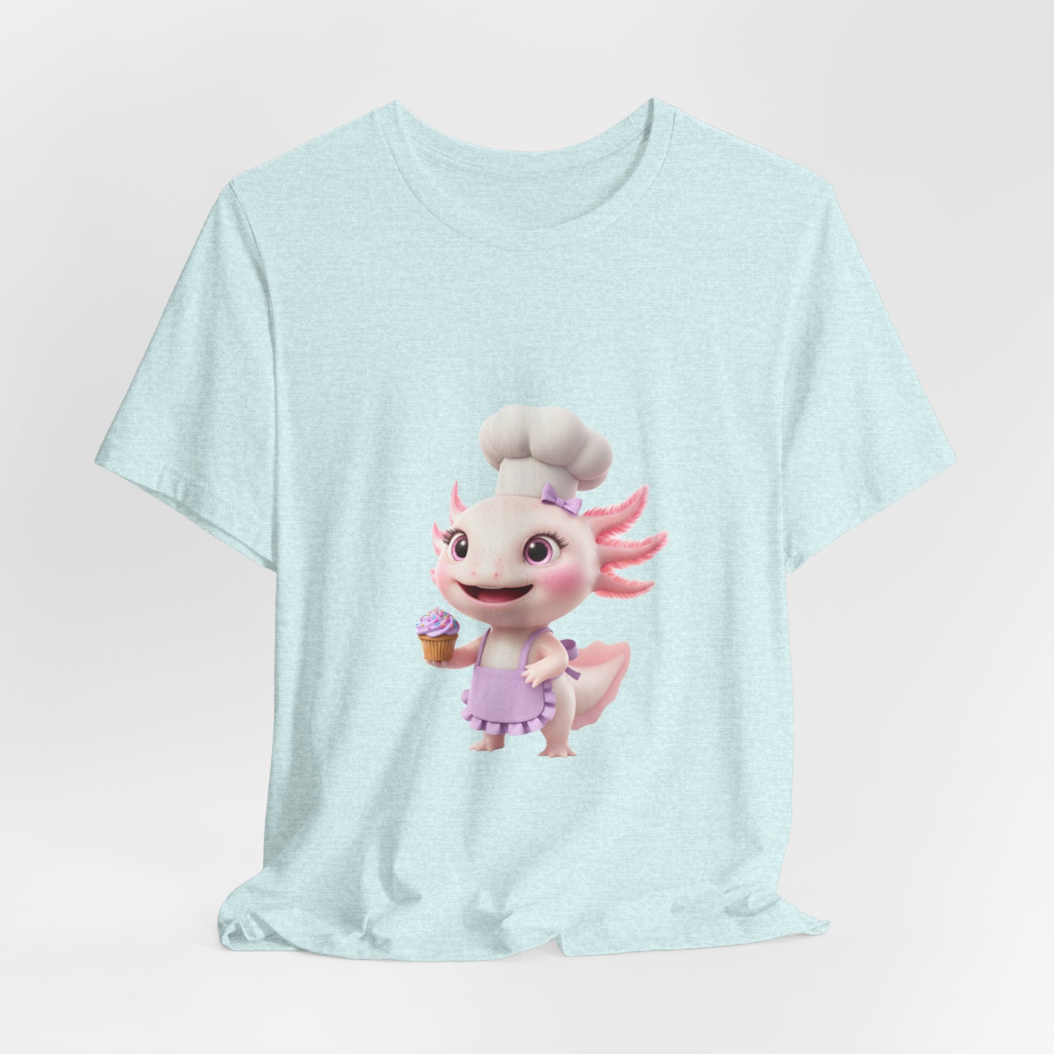 Axolotl Chef Girl T-Shirt — Cute Baking Cartoon Tee for Kids & Fans