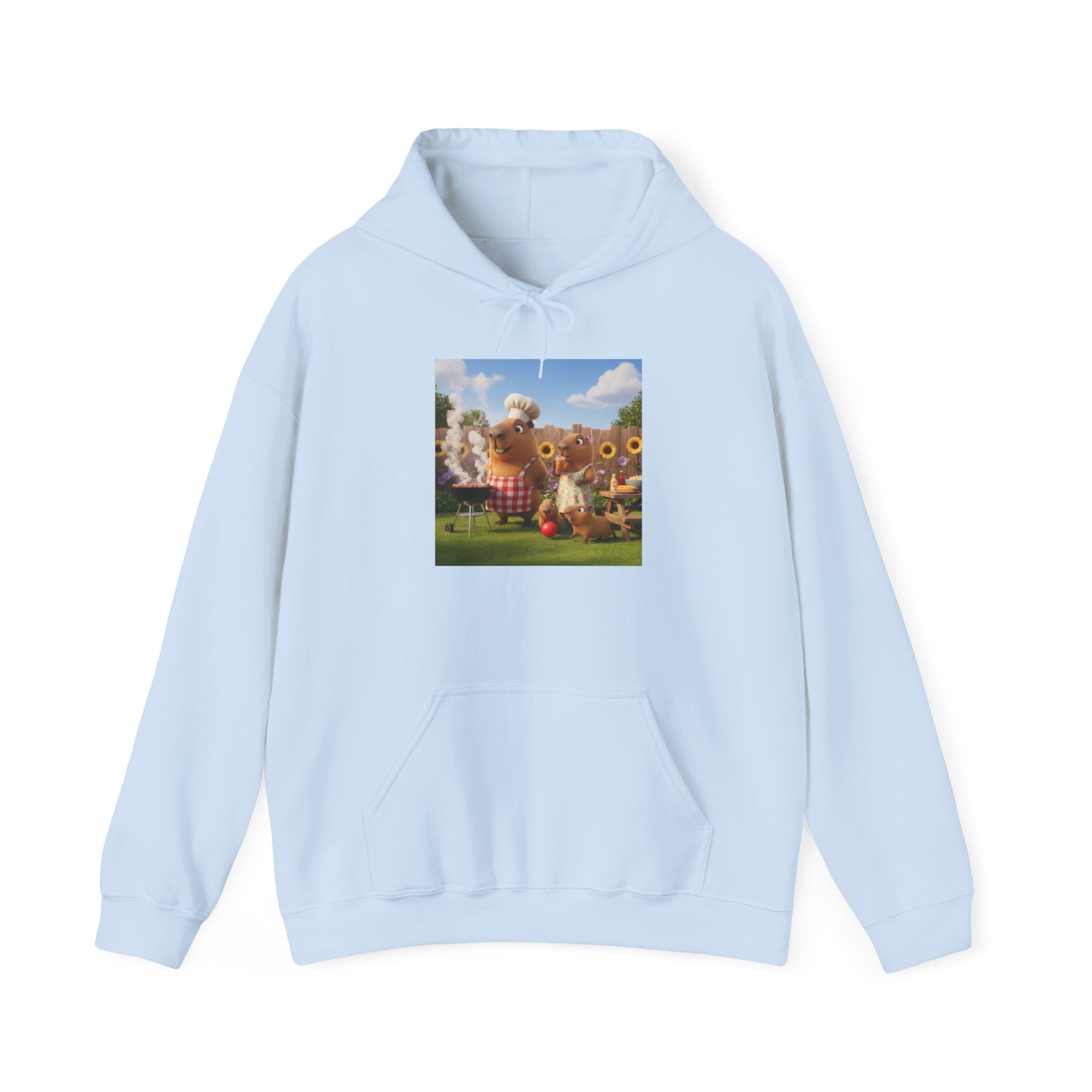 Capybara BBQ Hoodie — Cute Cozy Graphic Pullover