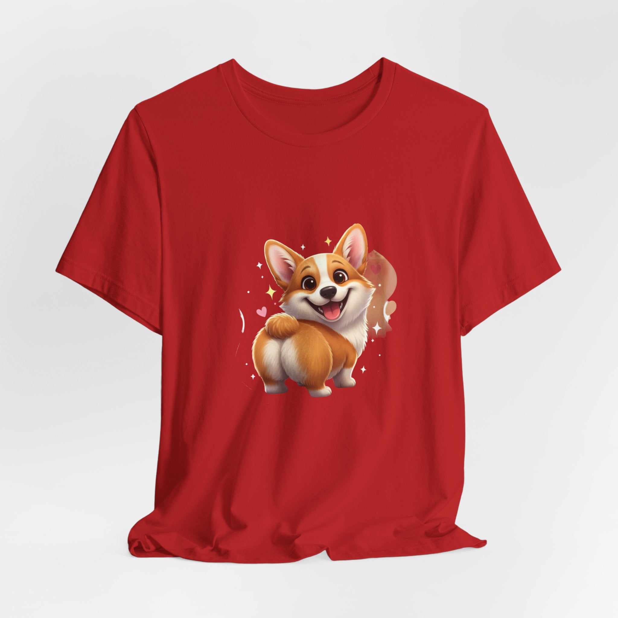 Cute Smiling Corgi T-Shirt — Adorable Cartoon Dog Tee for Pet Lovers
