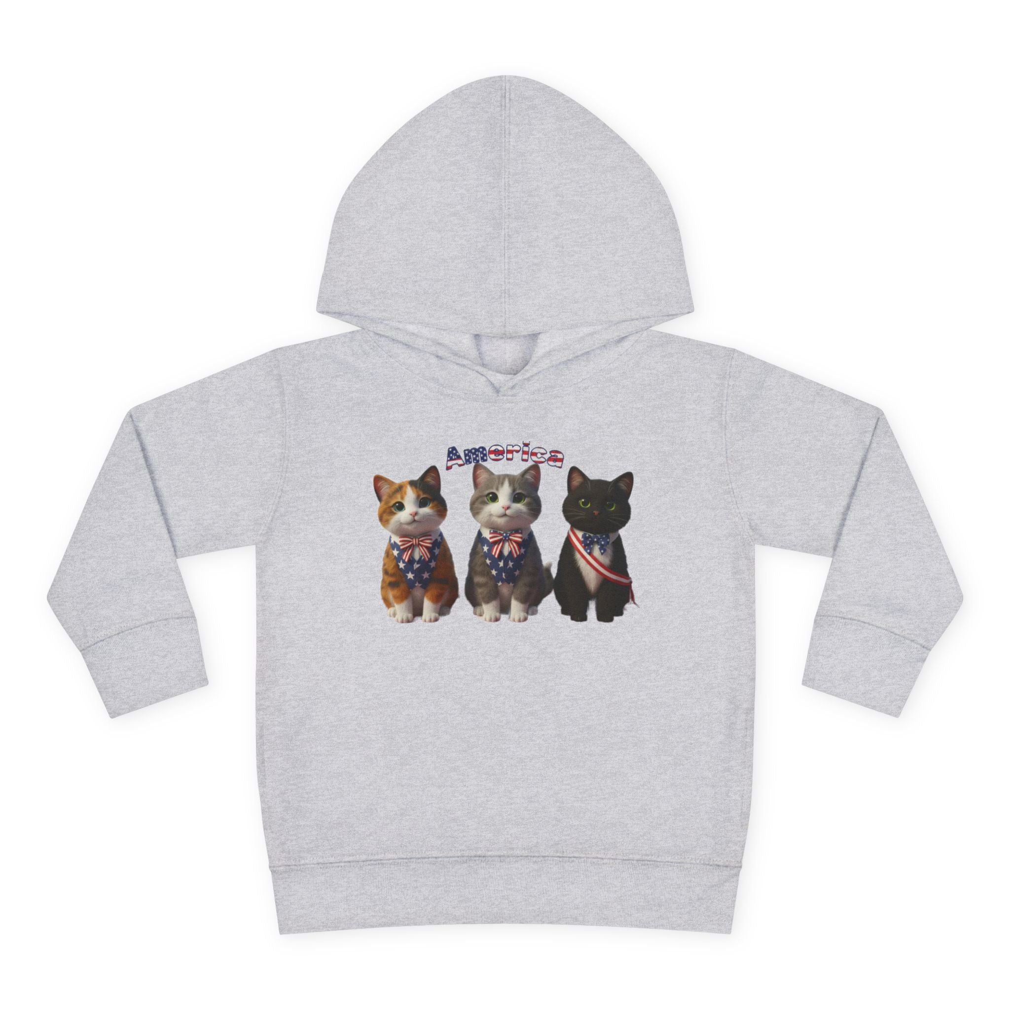 Kitties Toddler Hoodie — Patriotic Kittens "America" Fleece Pullover