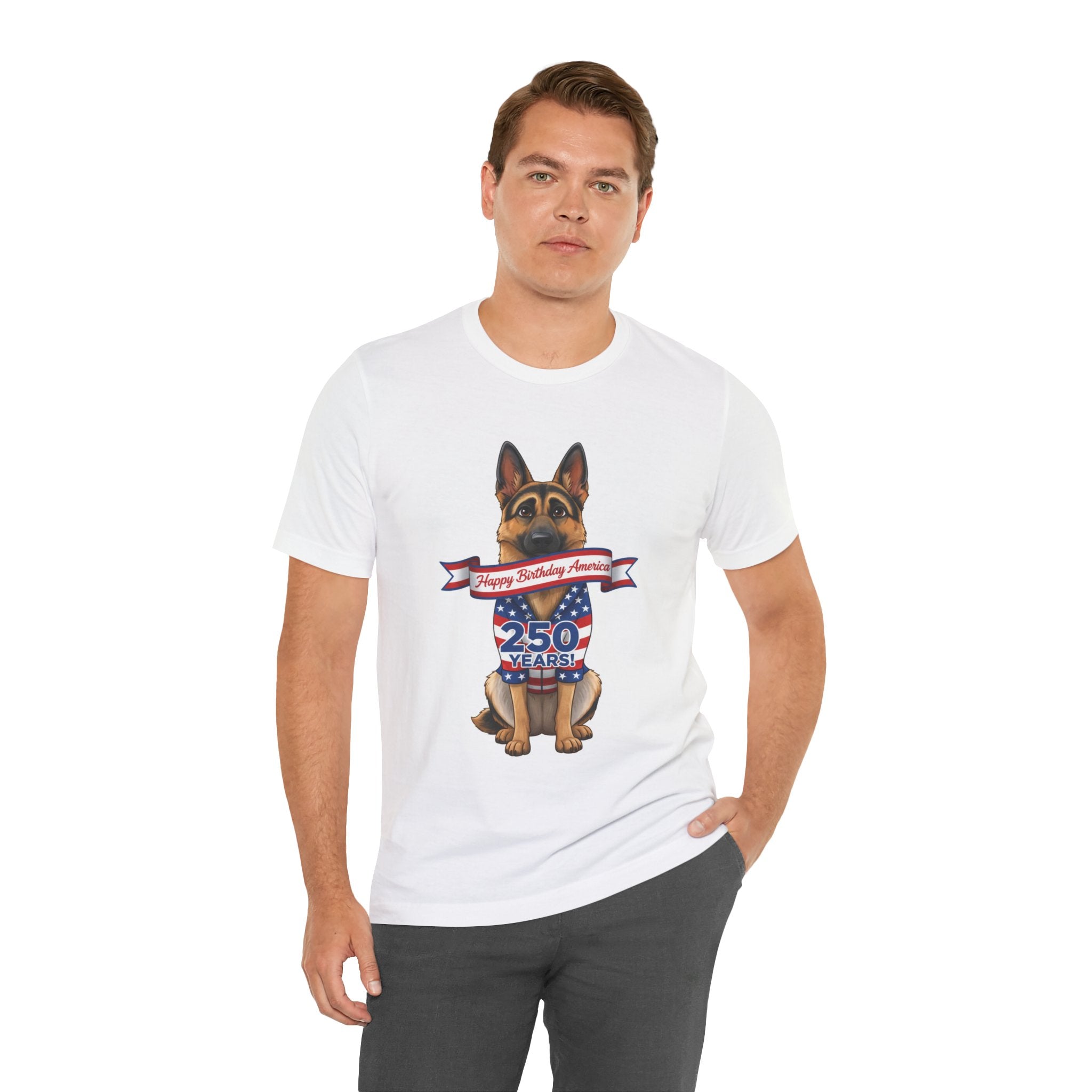 German Shepherd 250 Years 'Happy Birthday America' T-Shirt