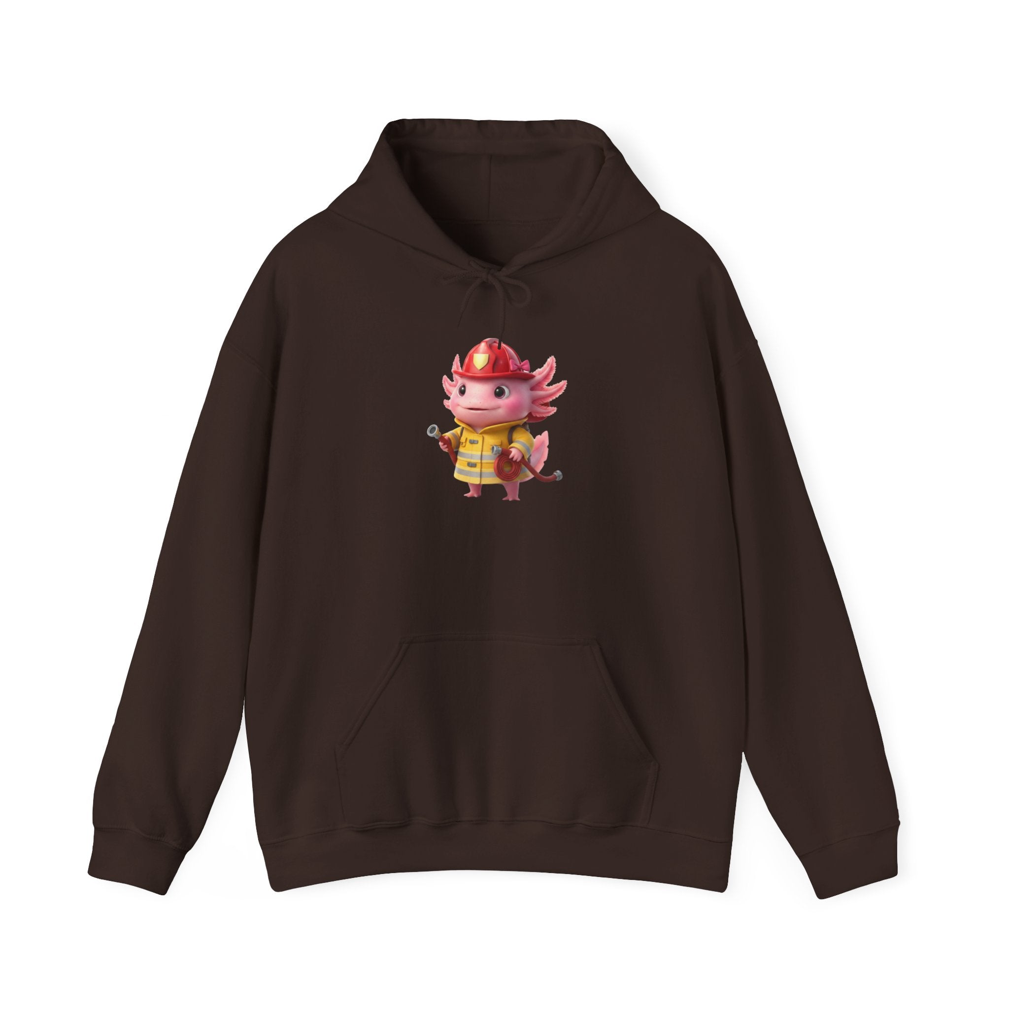Axolotl Firefighter Girl Hoodie — Cute Rescue Crew Sweatshirt