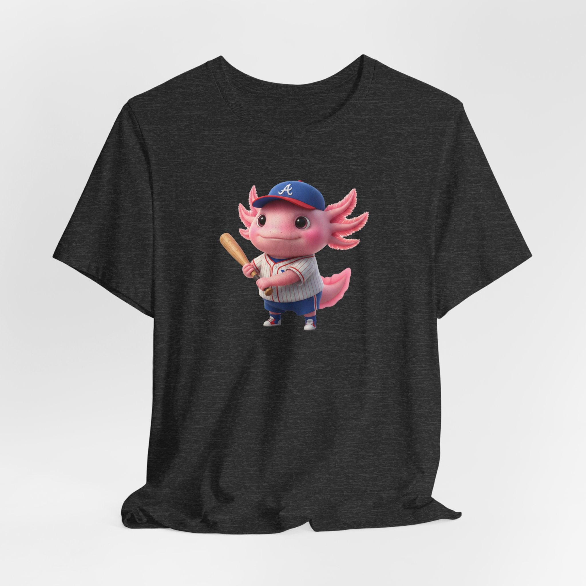 Axolotl Baseball Boy T-Shirt — Cute Pink Axolotl Batter Tee