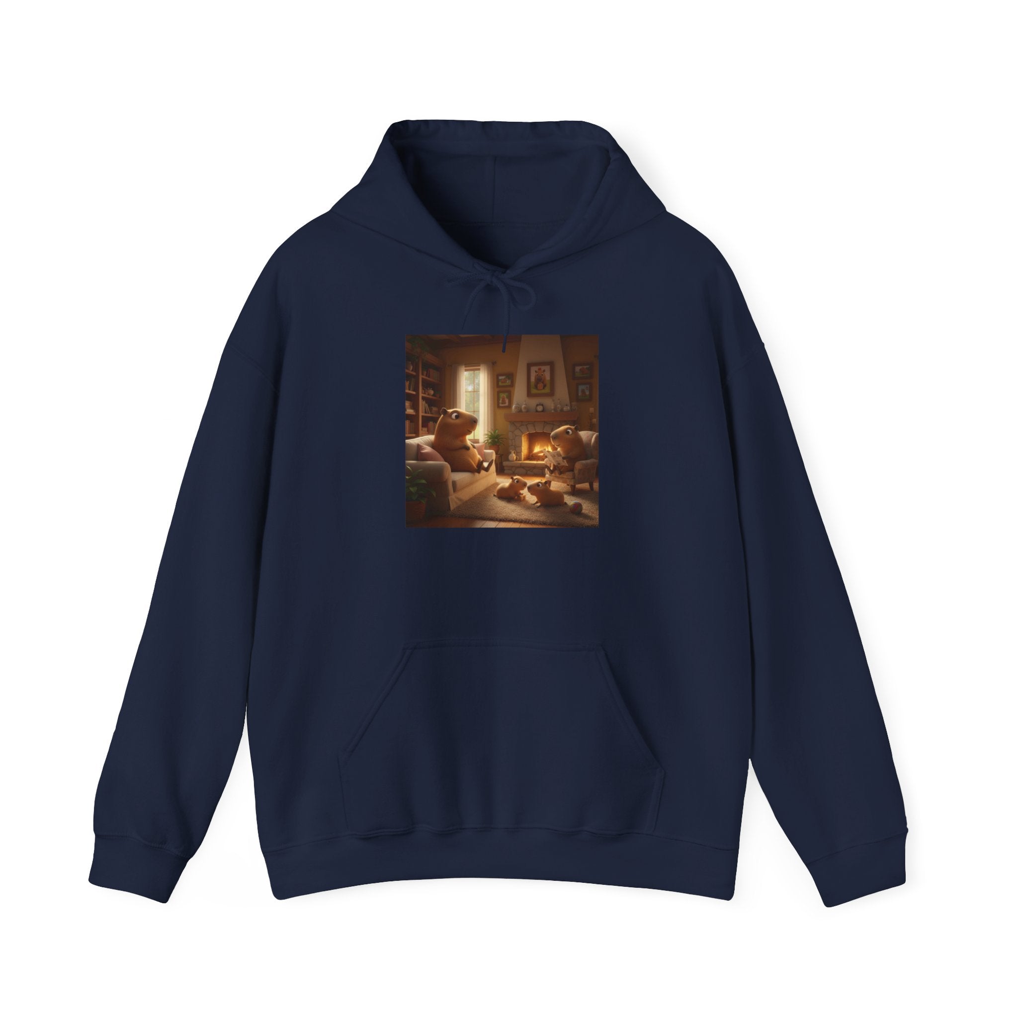 Capybara Family Hoodie — Vintage Warmth Graphic Sweatshirt