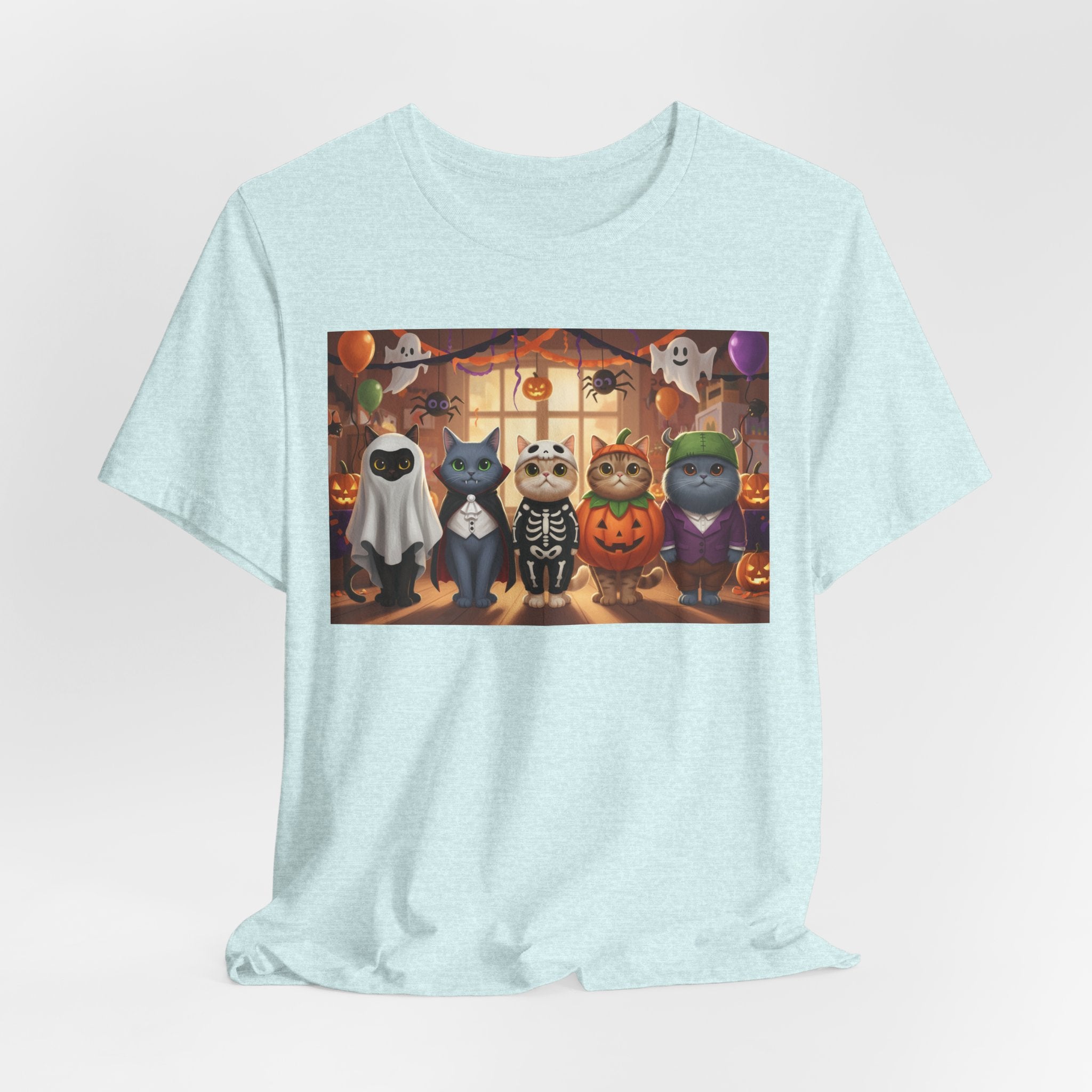 Cats Halloween Costume Tee — Cute Kittens in Pumpkin, Skeleton & Ghost Costumes