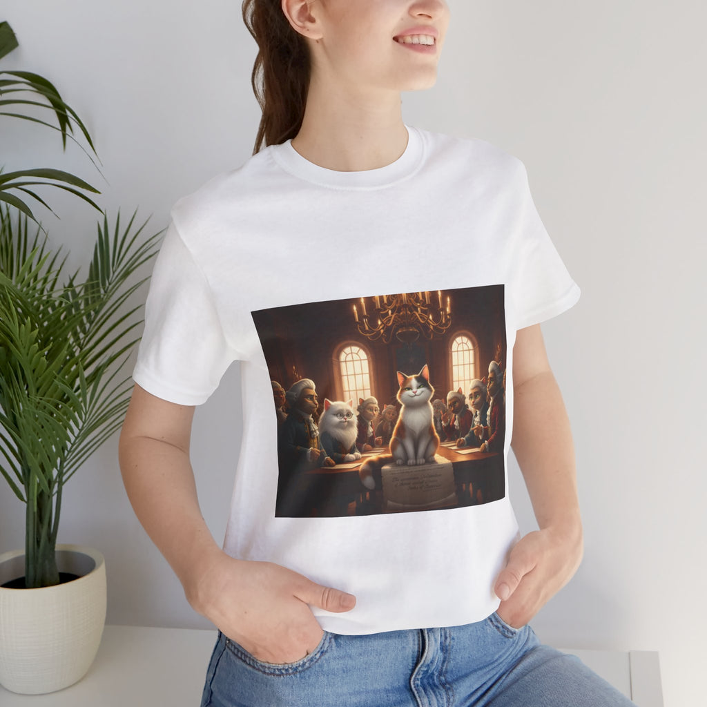 Declaration of Independence Cats T-Shirt — Humorous Cat Painting Tee