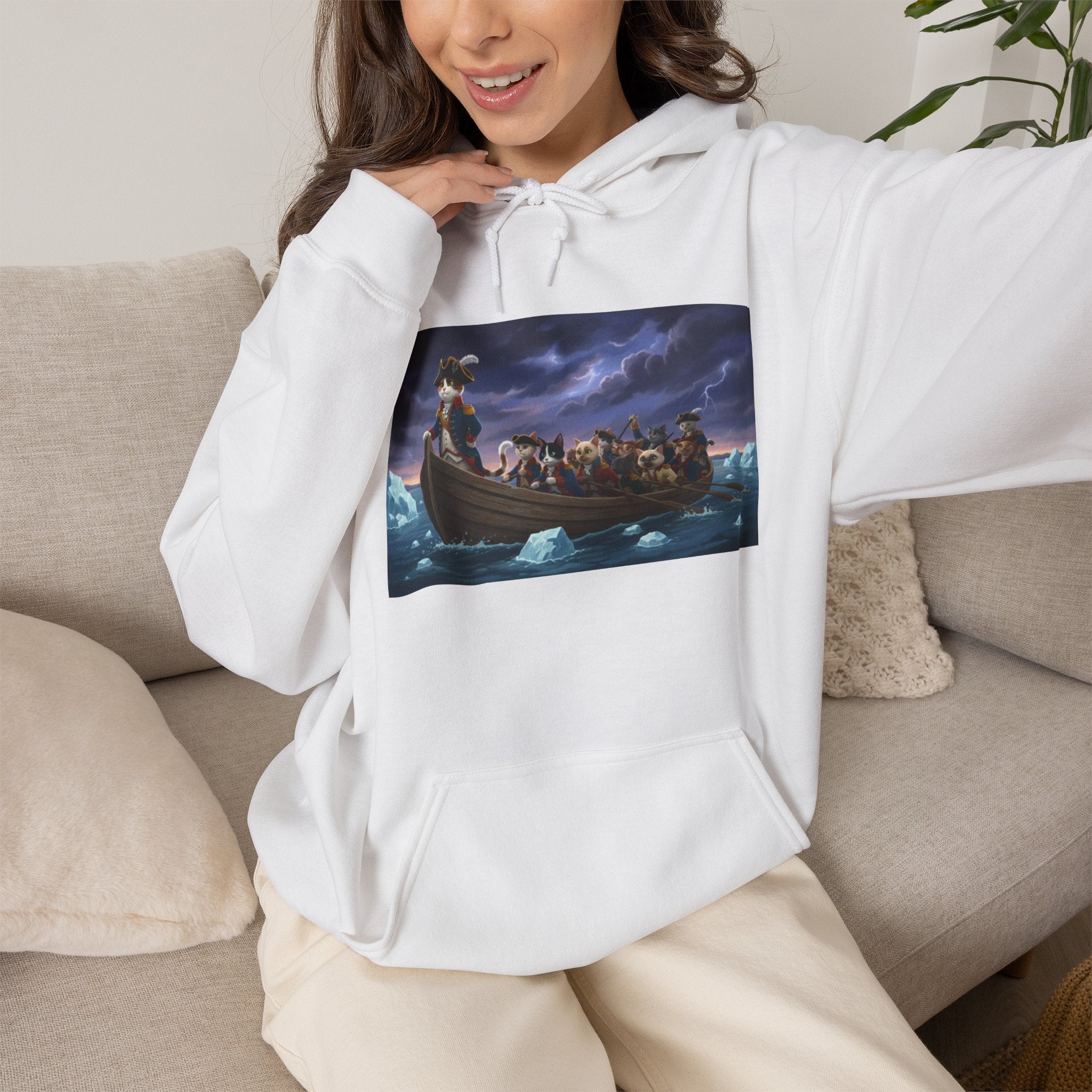 Washington Kitty Hoodie – Mythic Night Voyage Graphic Sweatshirt