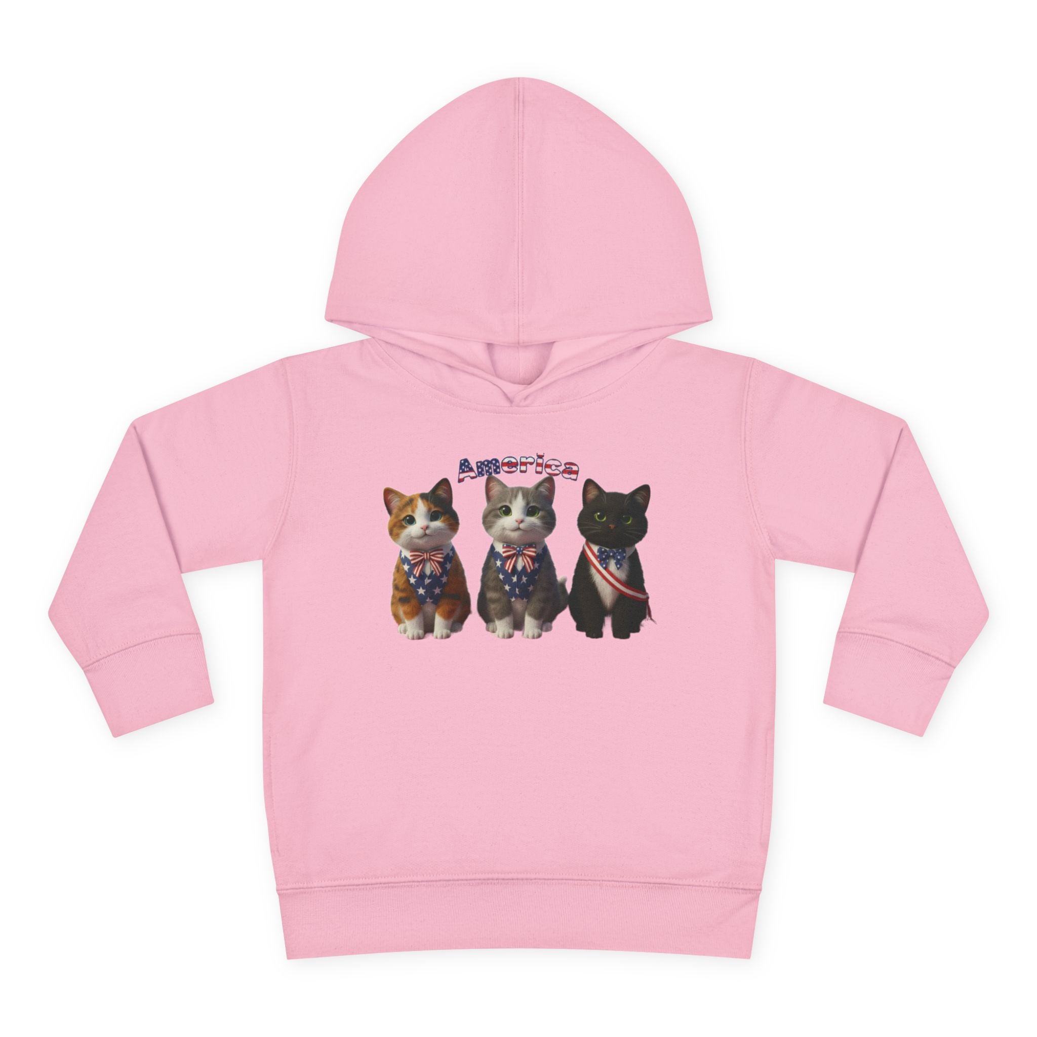 Kitties Toddler Hoodie — Patriotic Kittens "America" Fleece Pullover
