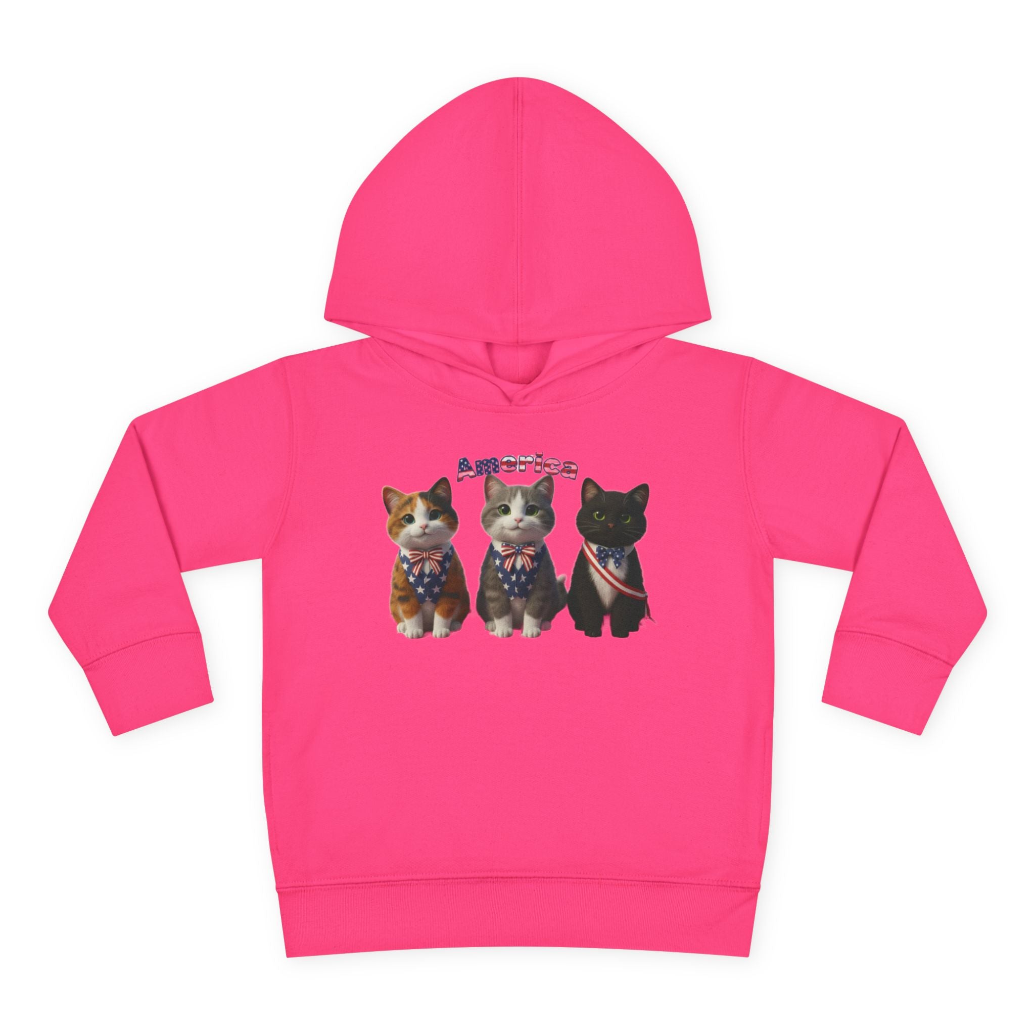 Kitties Toddler Hoodie — Patriotic Kittens "America" Fleece Pullover