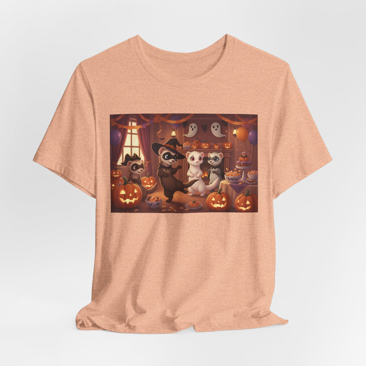 Ferrets Halloween Party & Pumpkins T‑Shirt