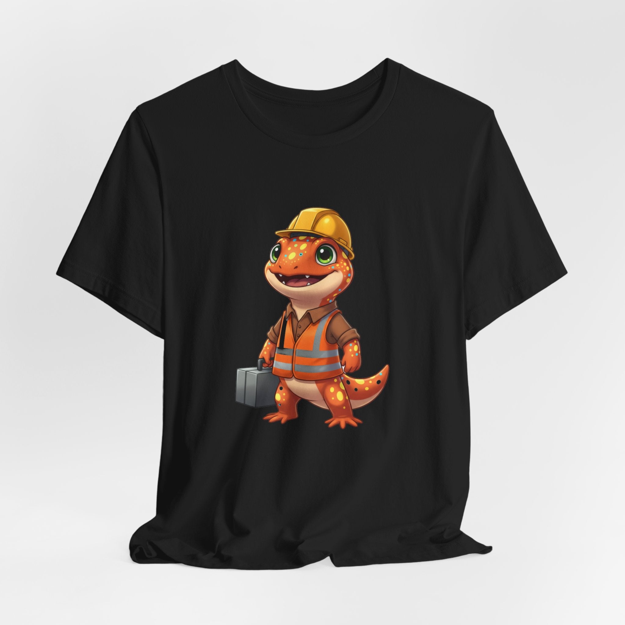 Salamander Construction T‑Shirt — Cute Salamander in Hard Hat Tee