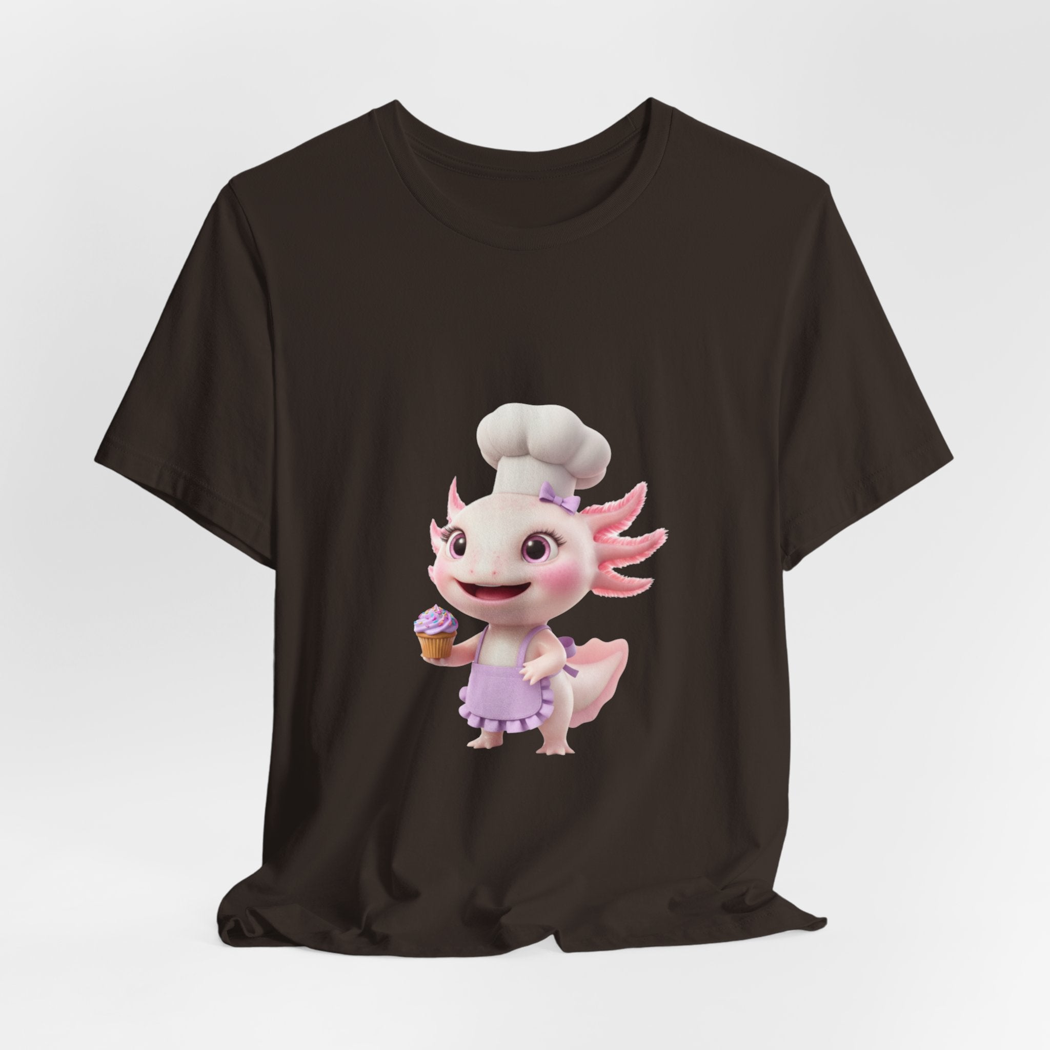 Axolotl Chef Girl T-Shirt — Cute Baking Cartoon Tee for Kids & Fans