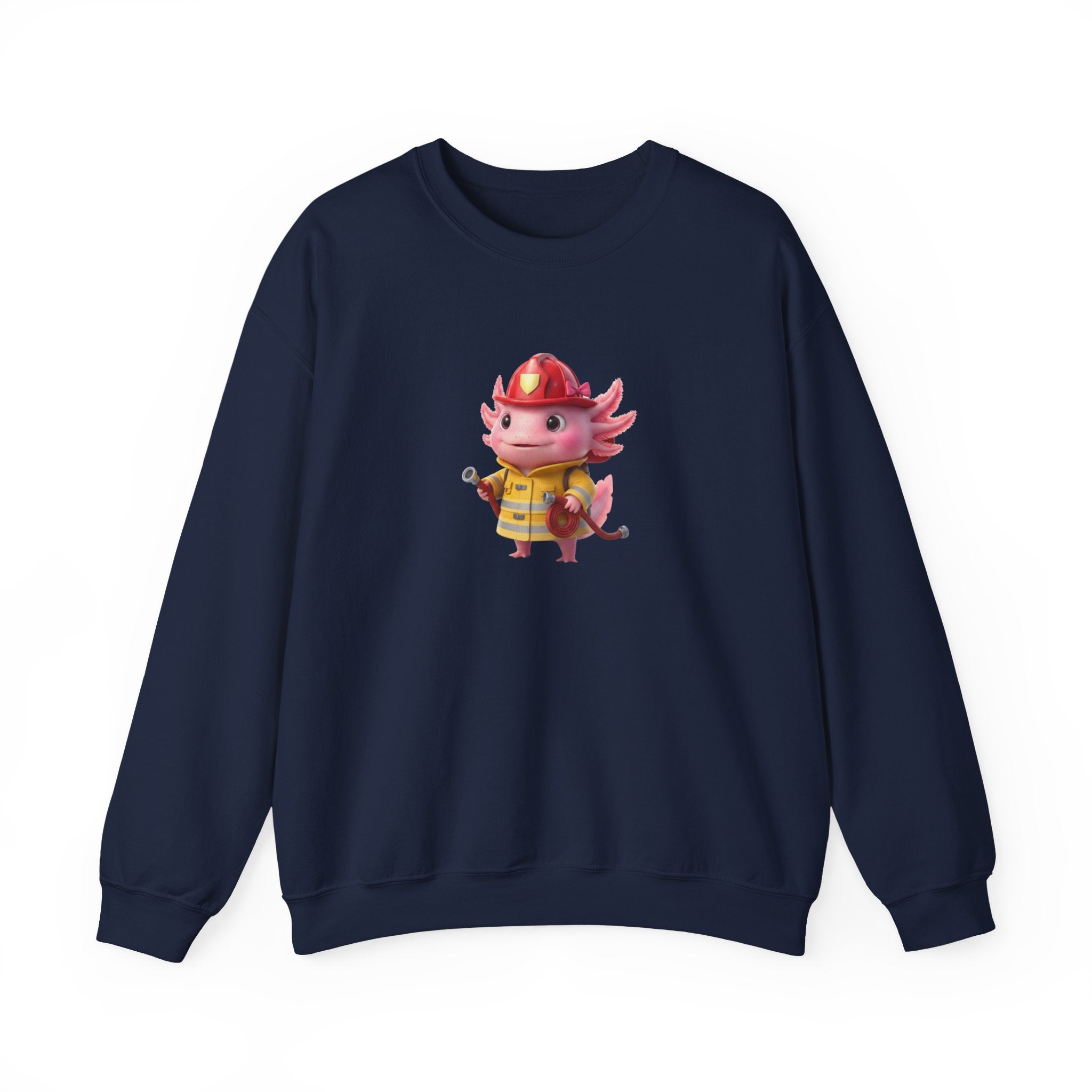 Axolotl Firefighter Sweatshirt - Cute Kids Crewneck Gift