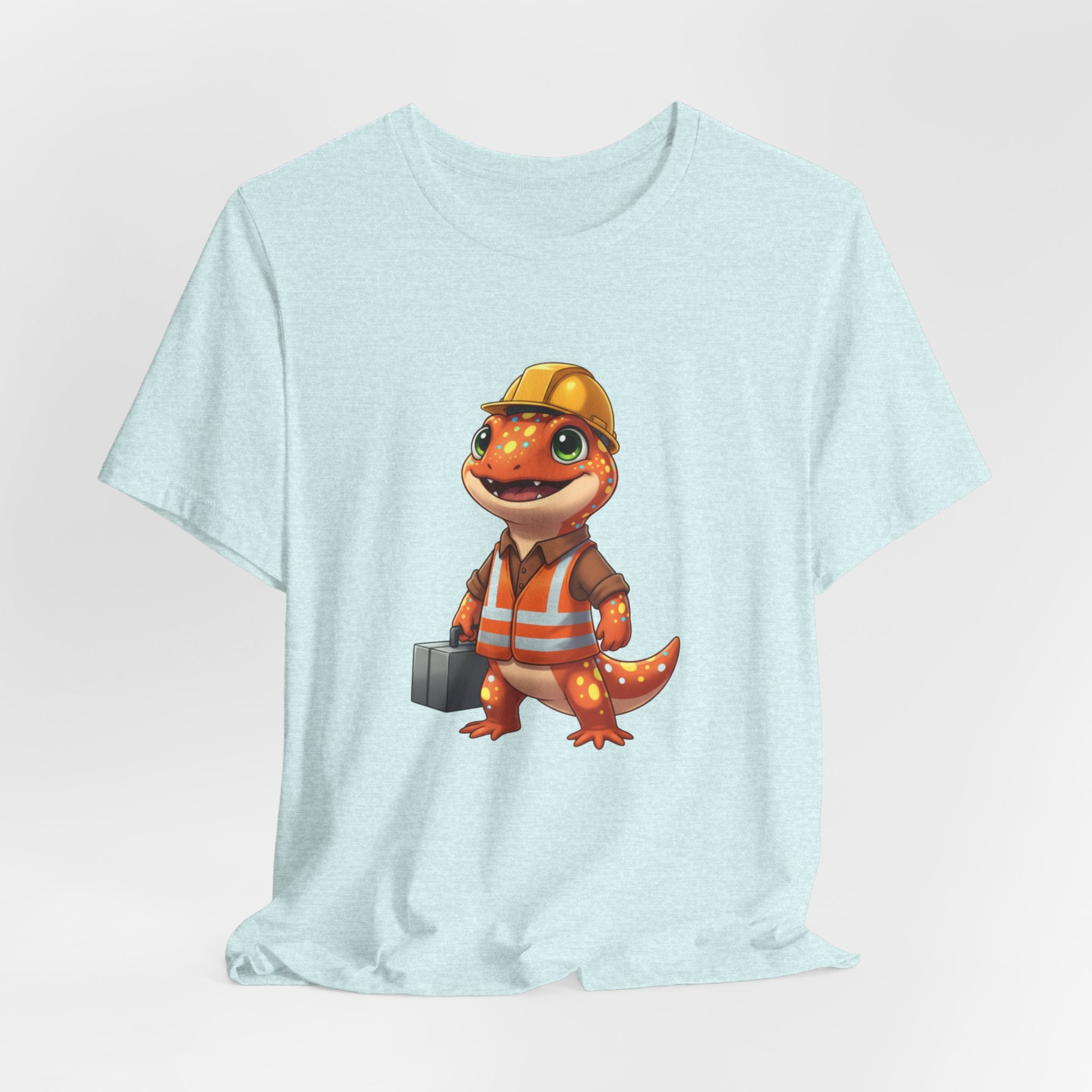 Salamander Construction T‑Shirt — Cute Salamander in Hard Hat Tee