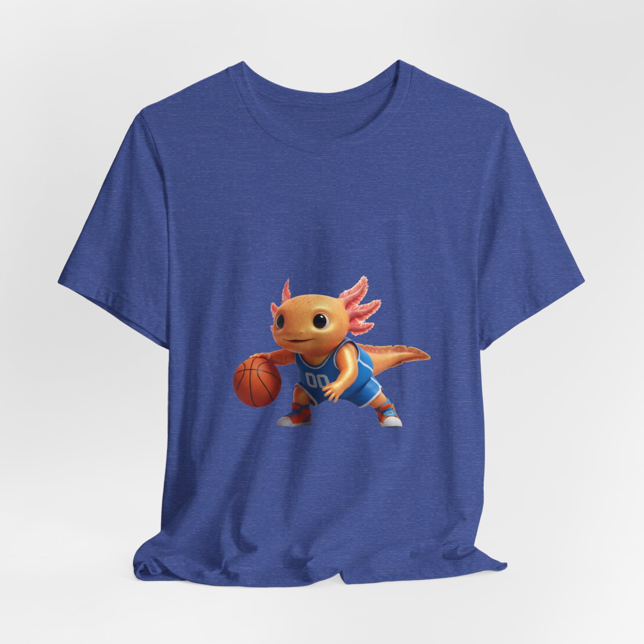 Axolotl Basketball Tee — Cute Axolotl Dribbling Graphic T-Shirt
