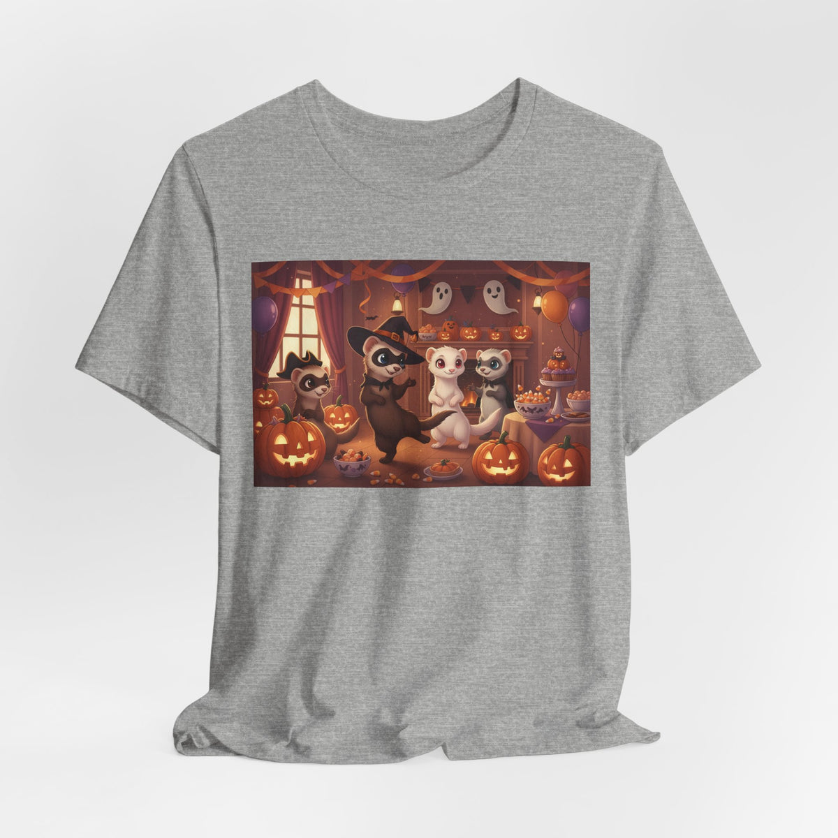Ferrets Halloween Party & Pumpkins T‑Shirt