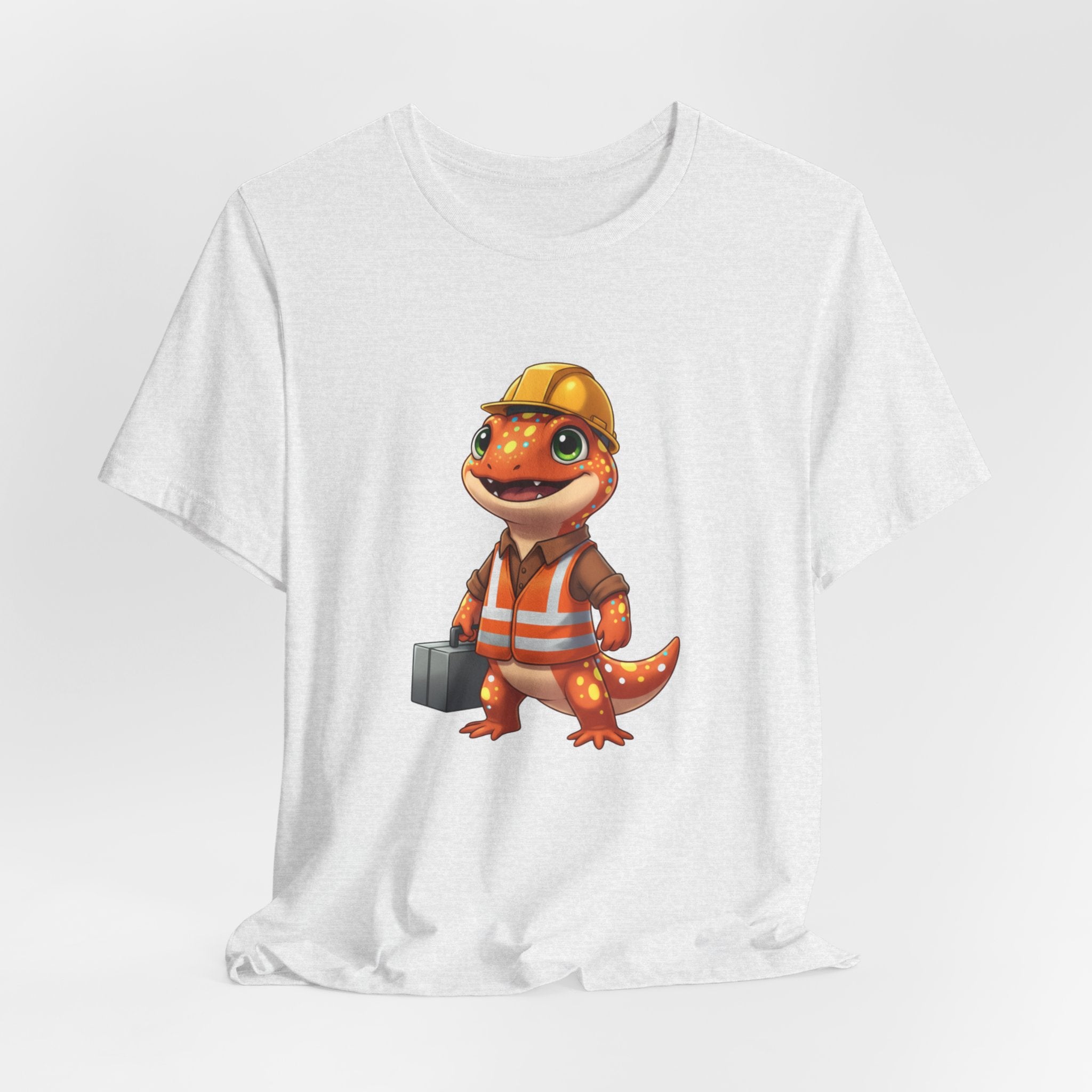 Salamander Construction T‑Shirt — Cute Salamander in Hard Hat Tee