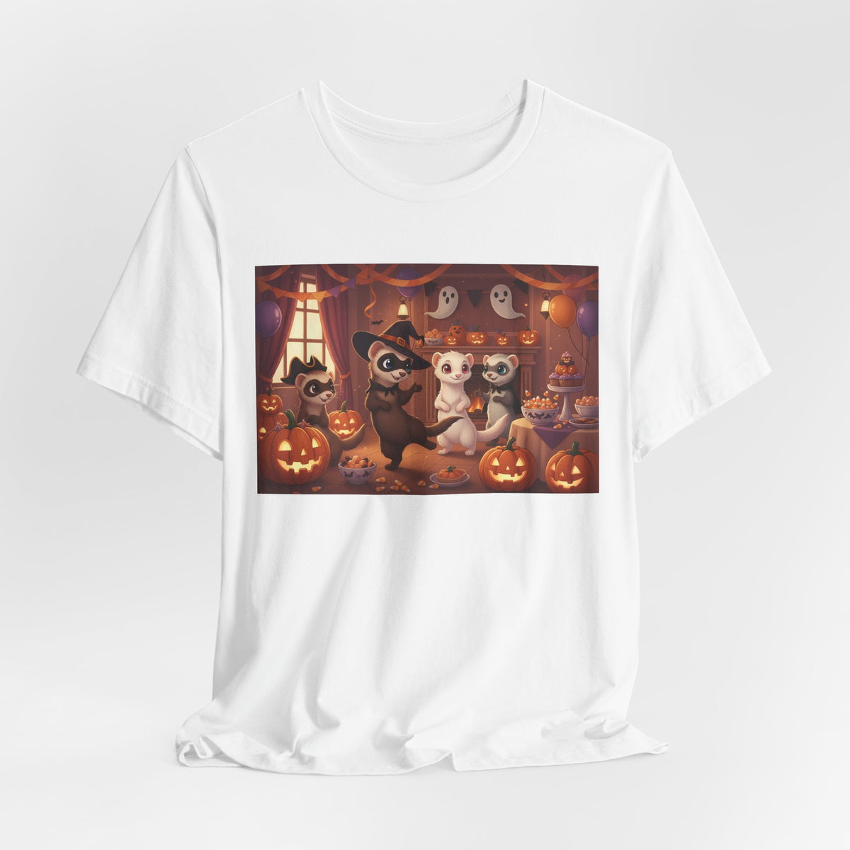 Ferrets Halloween Party & Pumpkins T‑Shirt