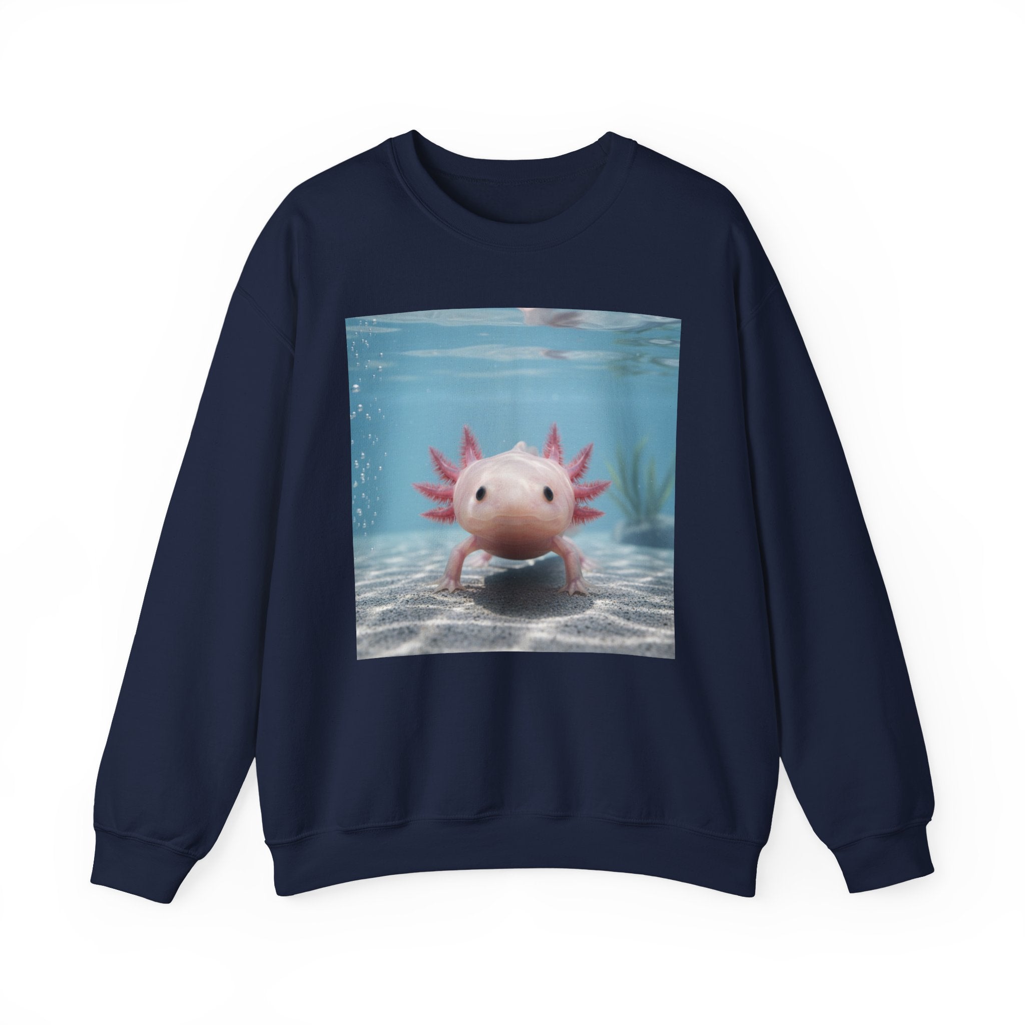 Axolotl Smiles Crewneck Sweatshirt – Cute Underwater Axolotl Pullover