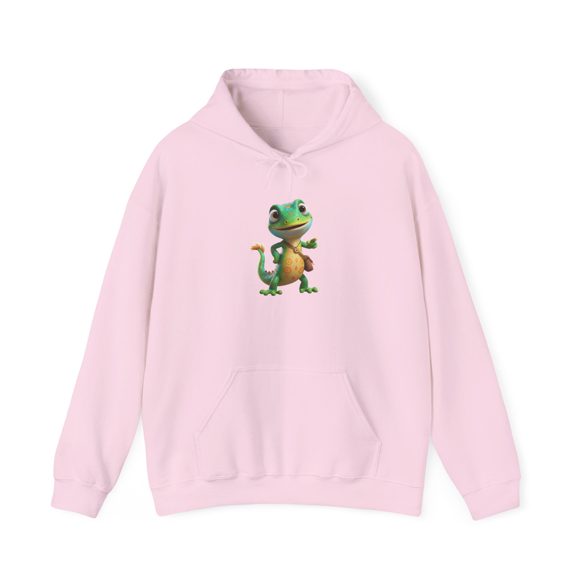 Cute Cartoon Gecko Hoodie — Playful Lizard Graphic Pullover