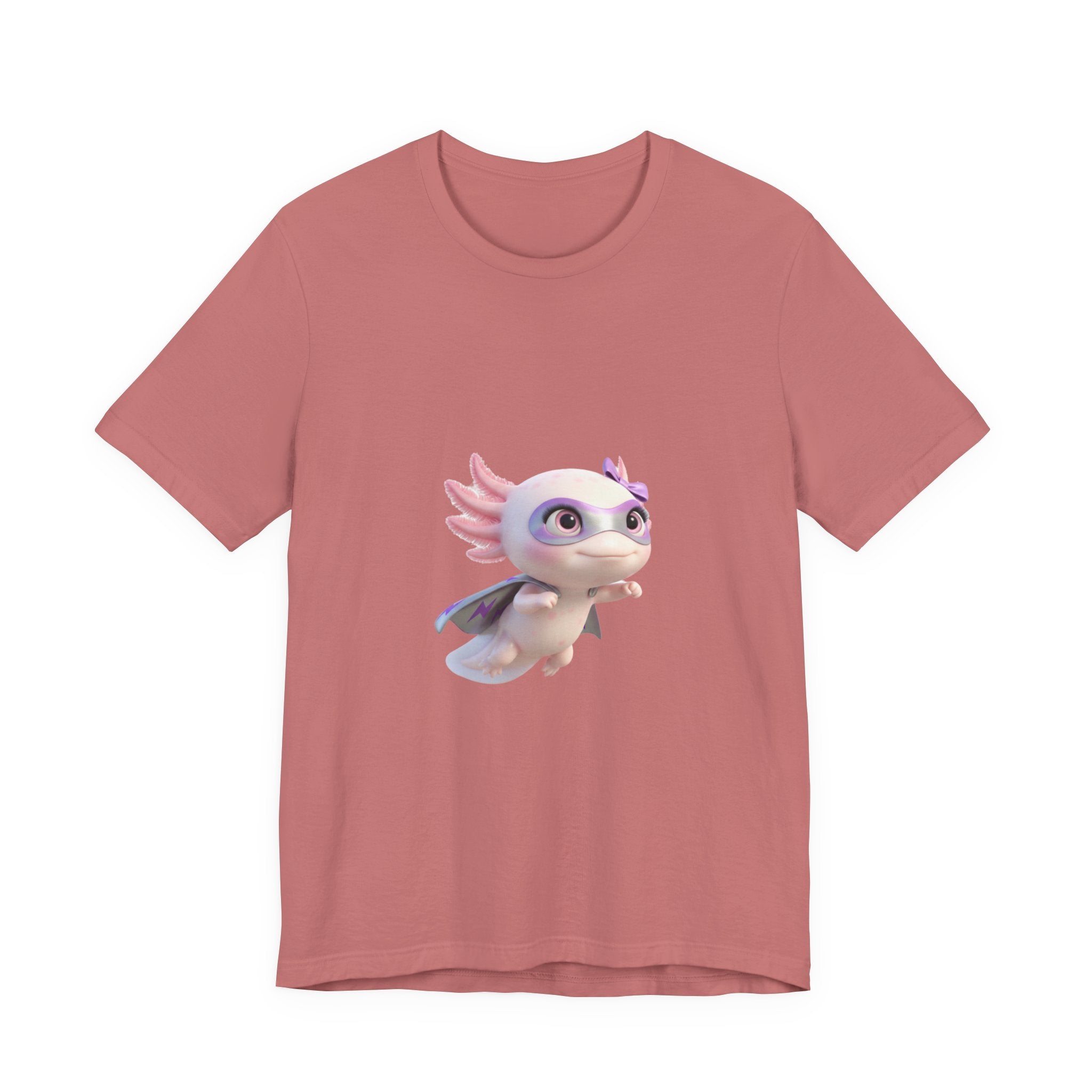 Axolotl Superhero Tee — Pastel Flying Axolotl Graphic Shirt