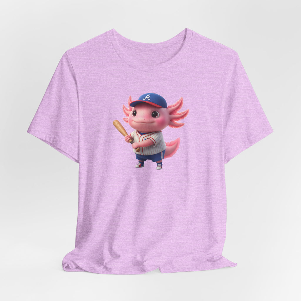 Axolotl Baseball Boy T-Shirt — Cute Pink Axolotl Batter Tee