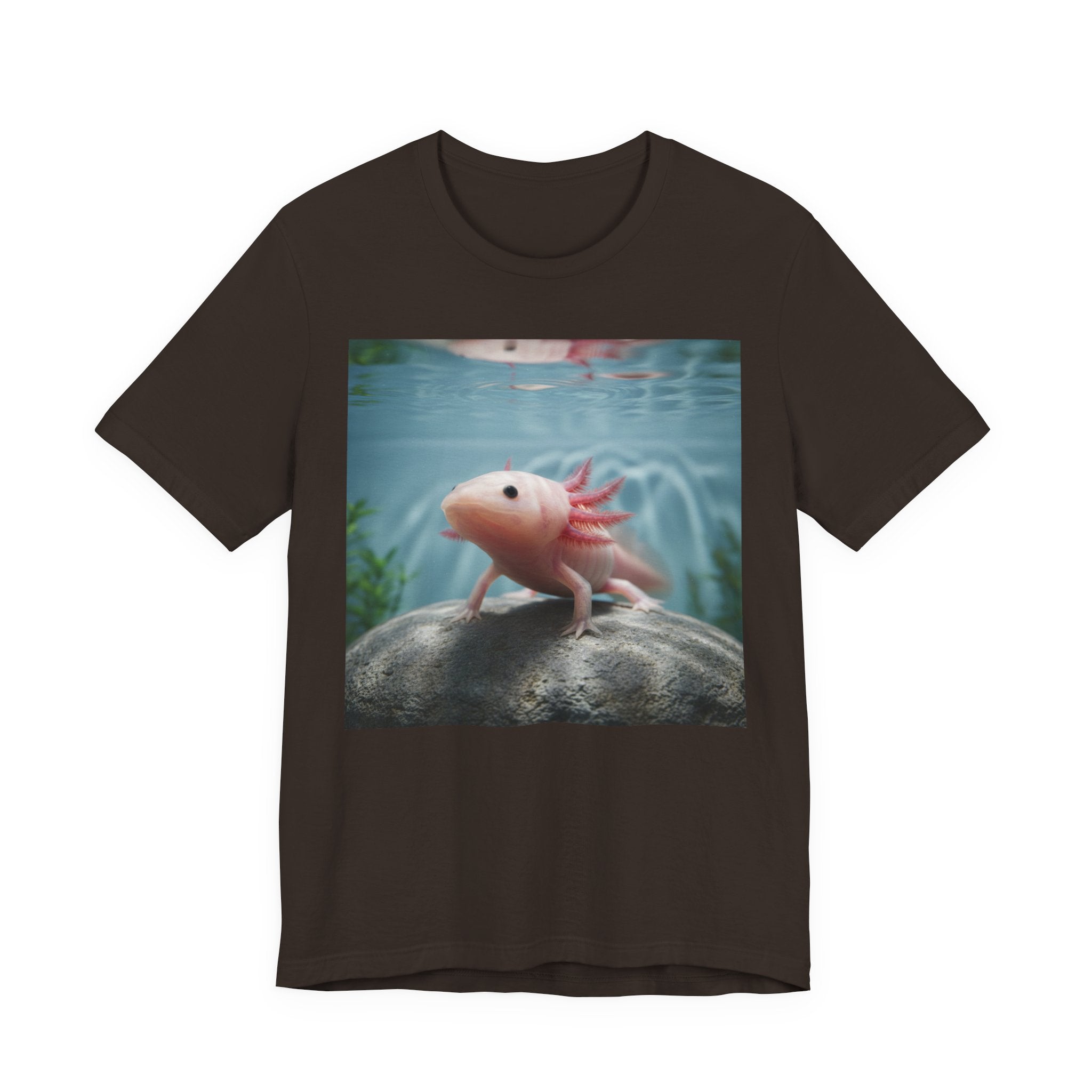 Axolotl Aquarium T‑Shirt — Cute Pink Axolotl Underwater Graphic Tee