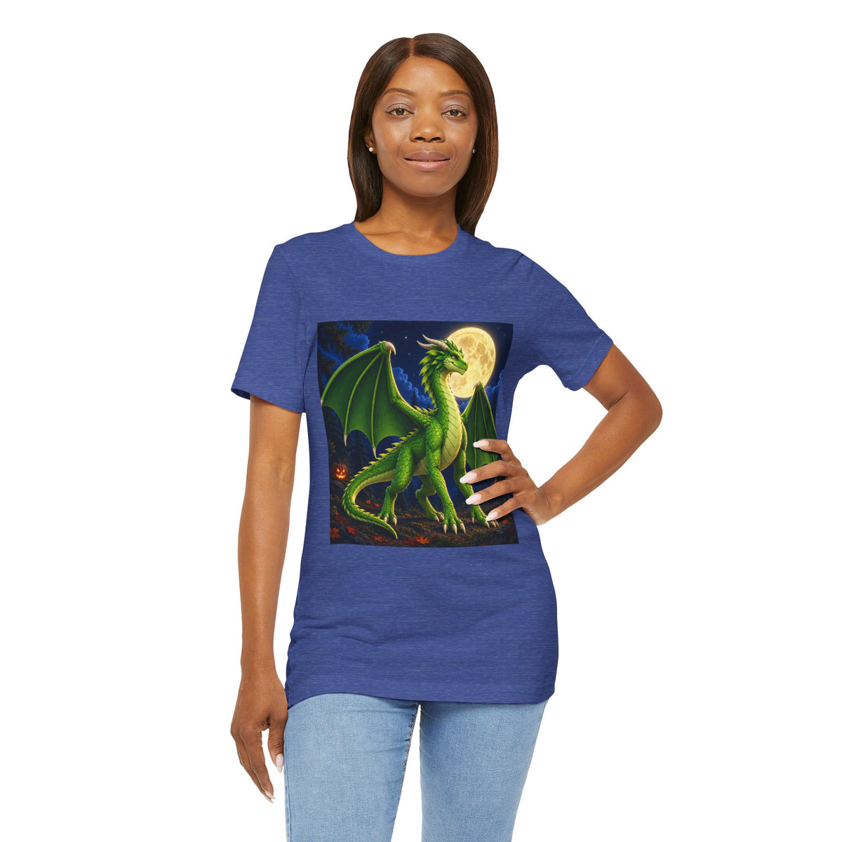 Green Dragon Graphic Tee — Moonlit Fantasy T-Shirt
