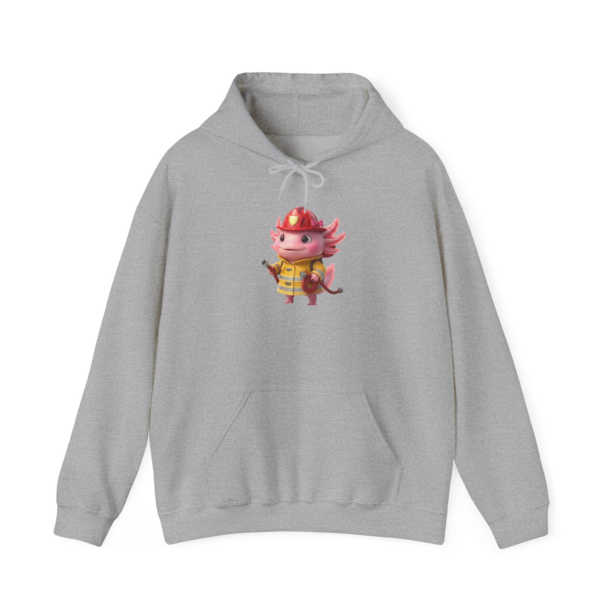 Axolotl Firefighter Girl Hoodie — Cute Rescue Crew Sweatshirt