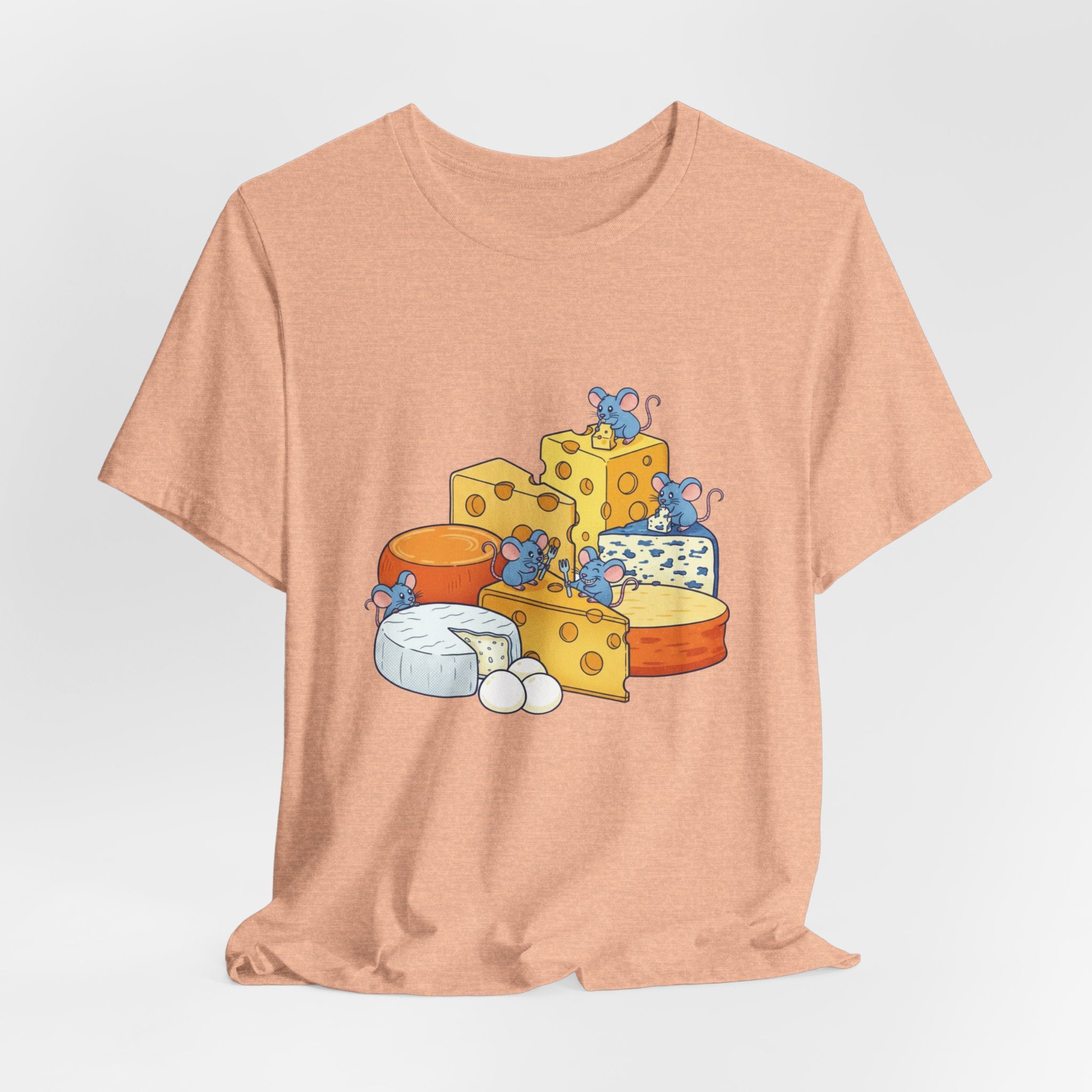 Cheese Platter T-Shirt — Cute Mice & Assorted Cheeses Tee