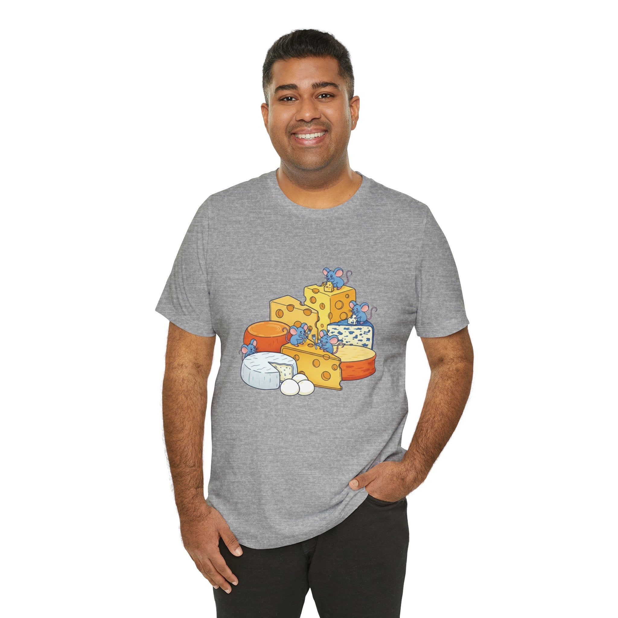 Cheese Platter T-Shirt — Cute Mice & Assorted Cheeses Tee