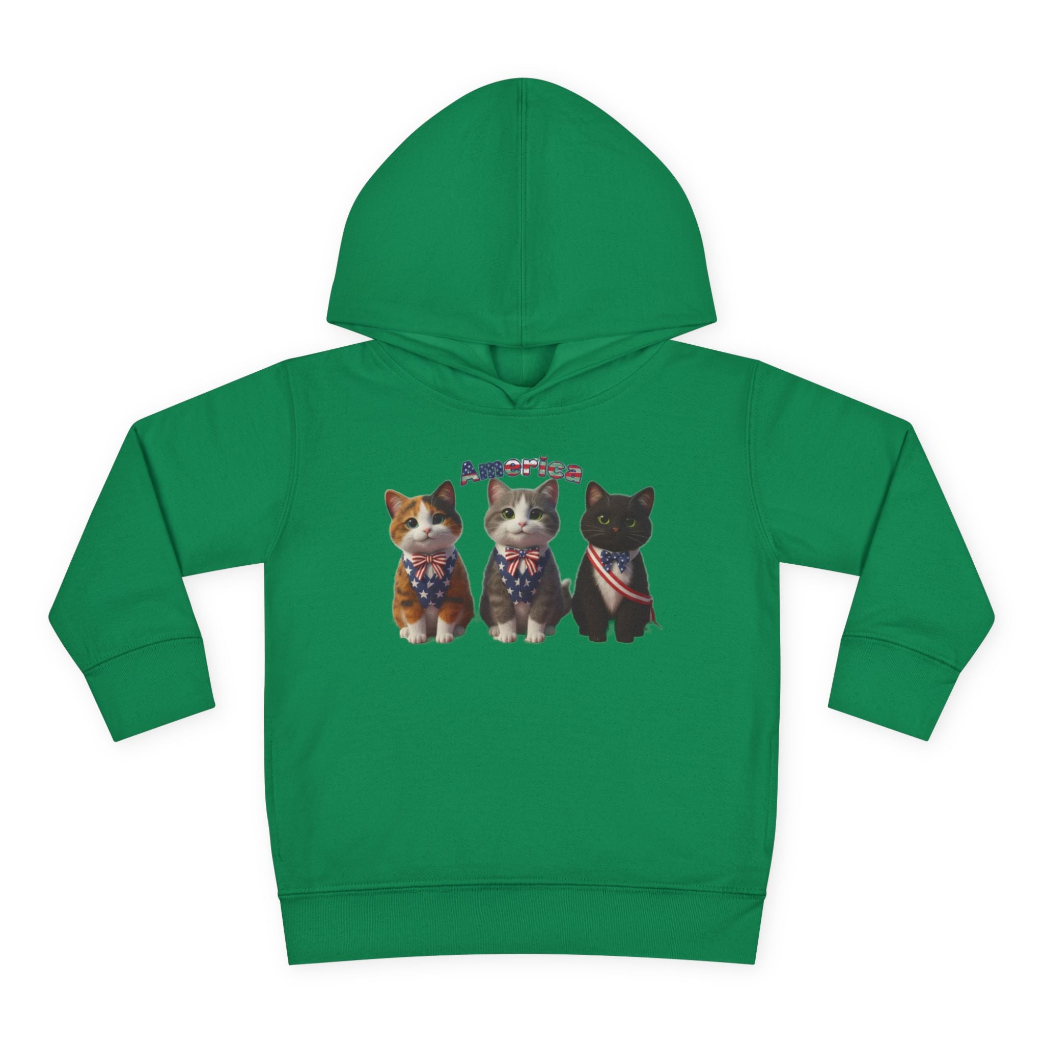 Kitties Toddler Hoodie — Patriotic Kittens "America" Fleece Pullover